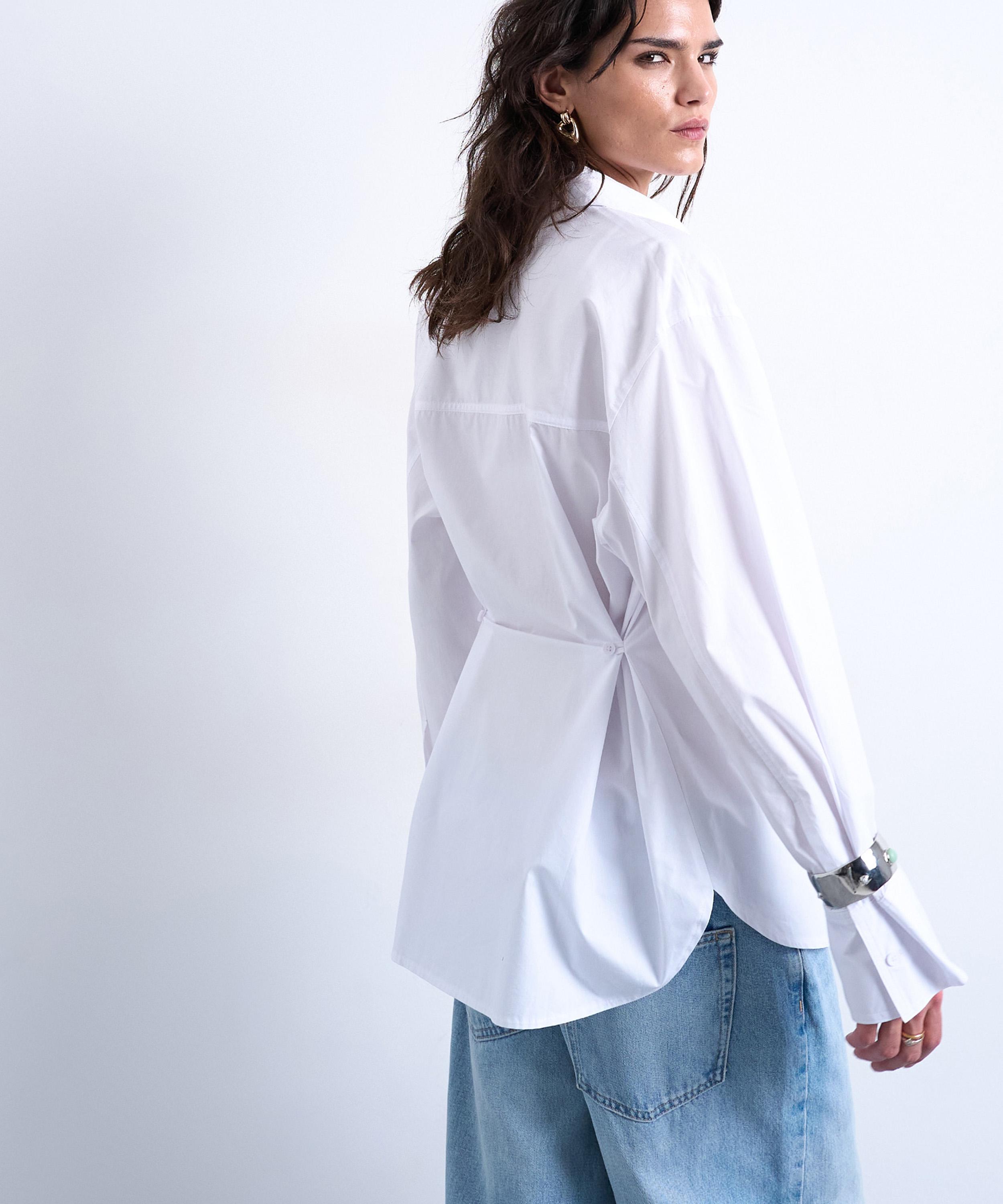 TOPSHOP - White Darted Cuff Oversized Shirt image number 2