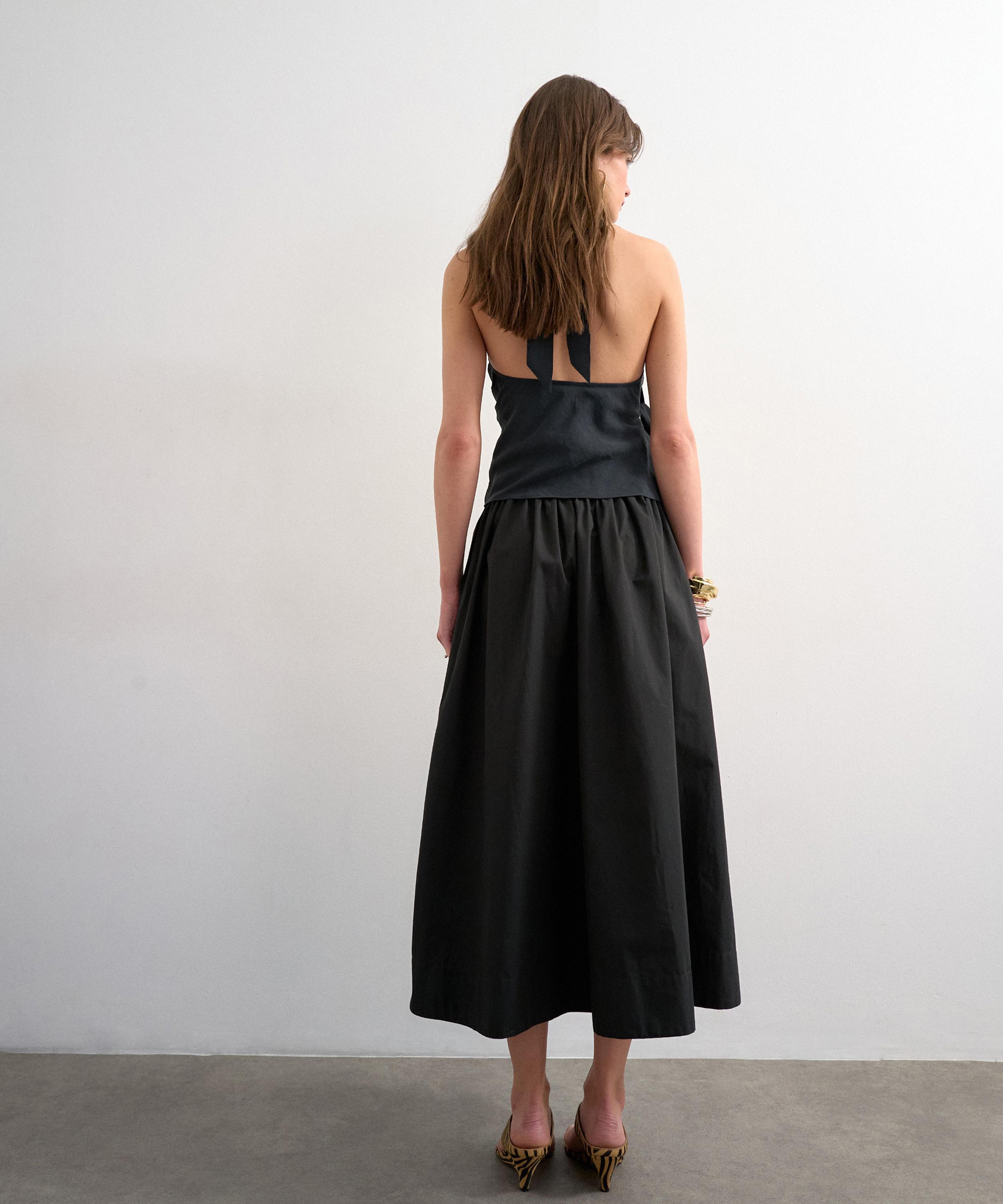 TOPSHOP - Black Drop Waist Saloon Maxi Skirt image number 4