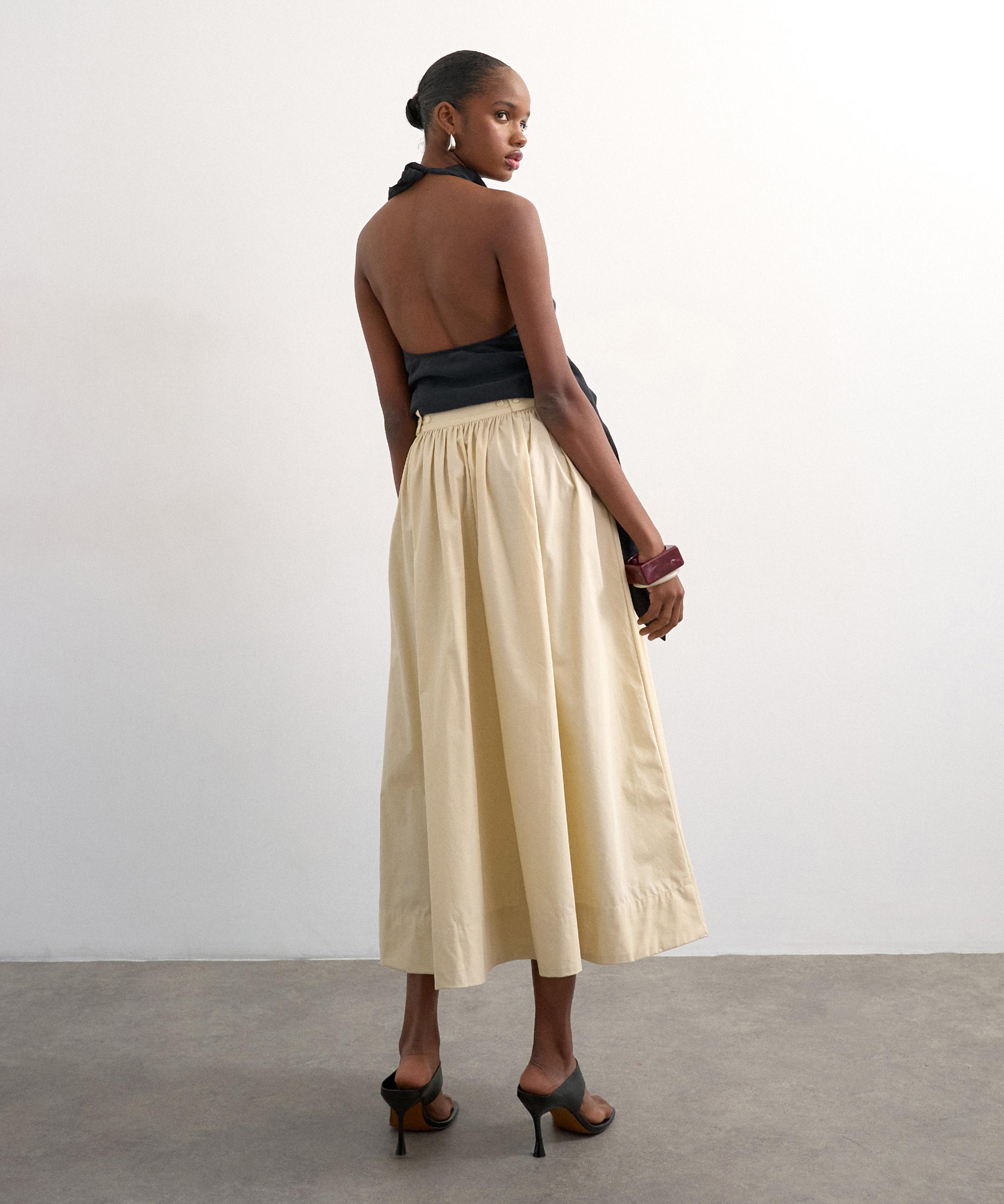TOPSHOP - Buttermilk Drop Waist Saloon Maxi Skirt image number 3