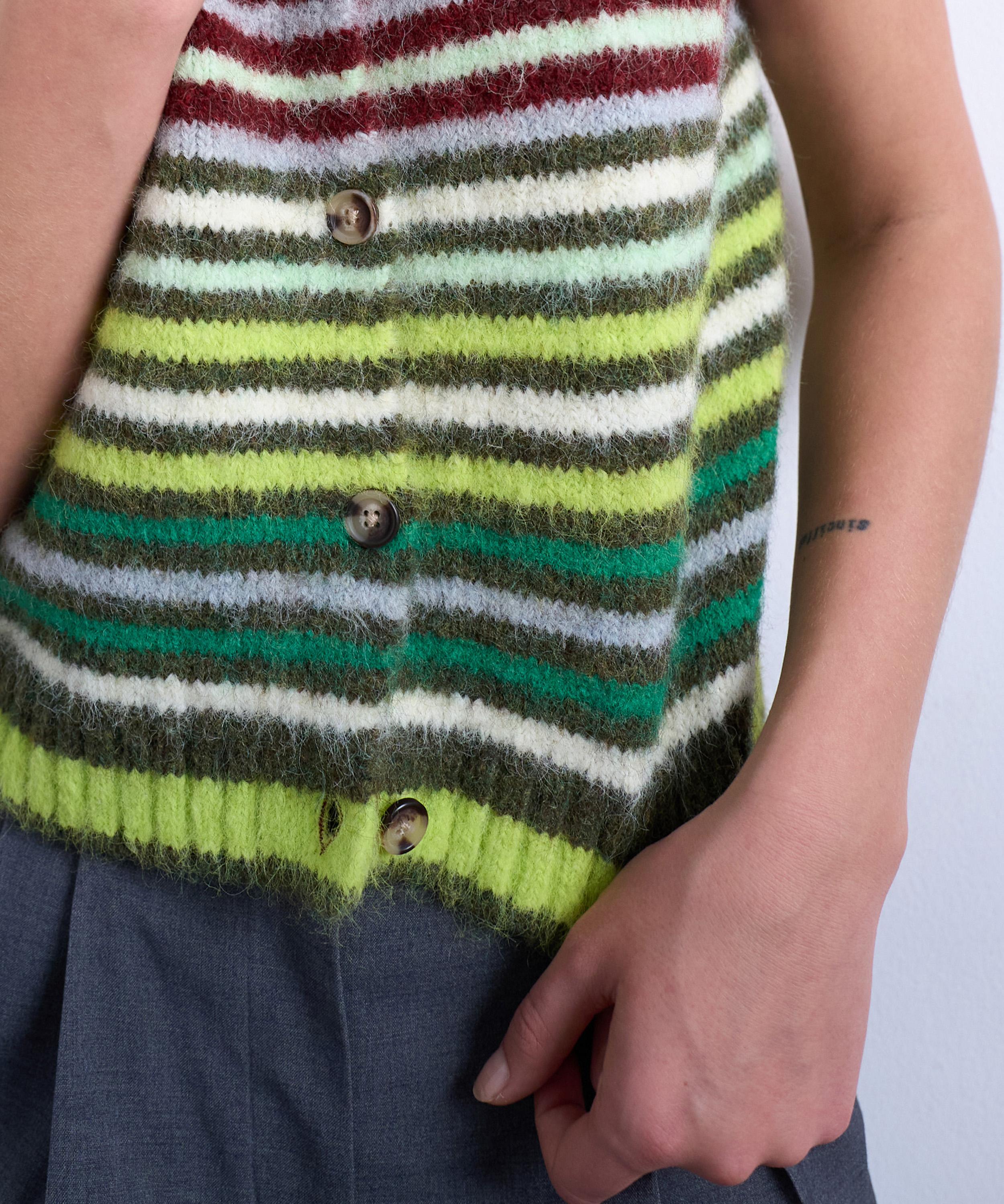 TOPSHOP - Multi-Stripe Knitted Vest image number 2
