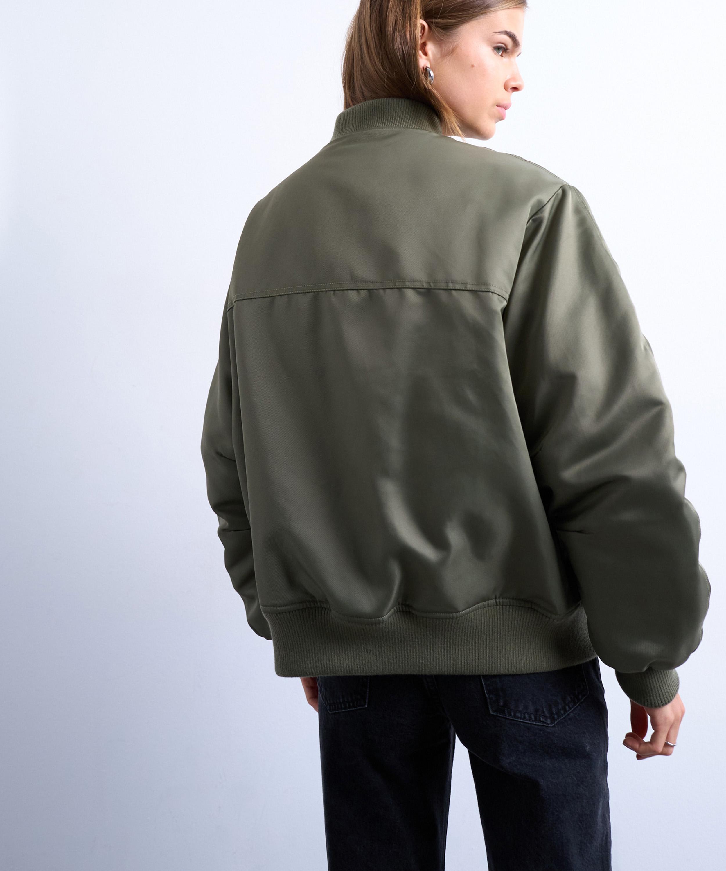 TOPSHOP - Green Contrast Liner Bomber Jacket image number 3