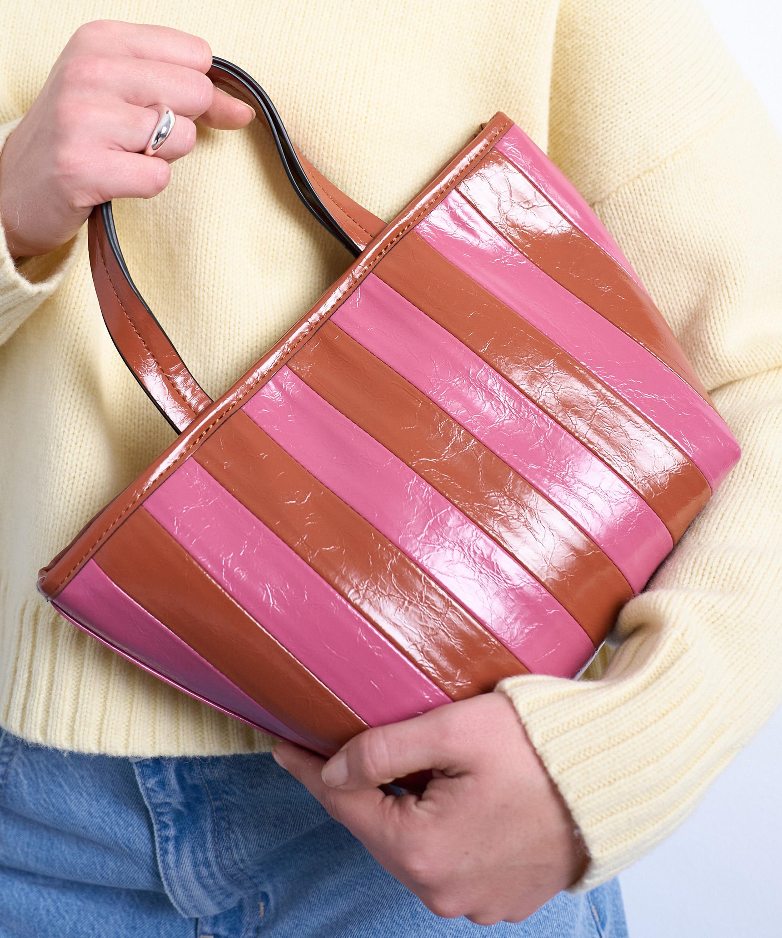 TOPSHOP - Gemma Striped Faux-Leather Grab Bag