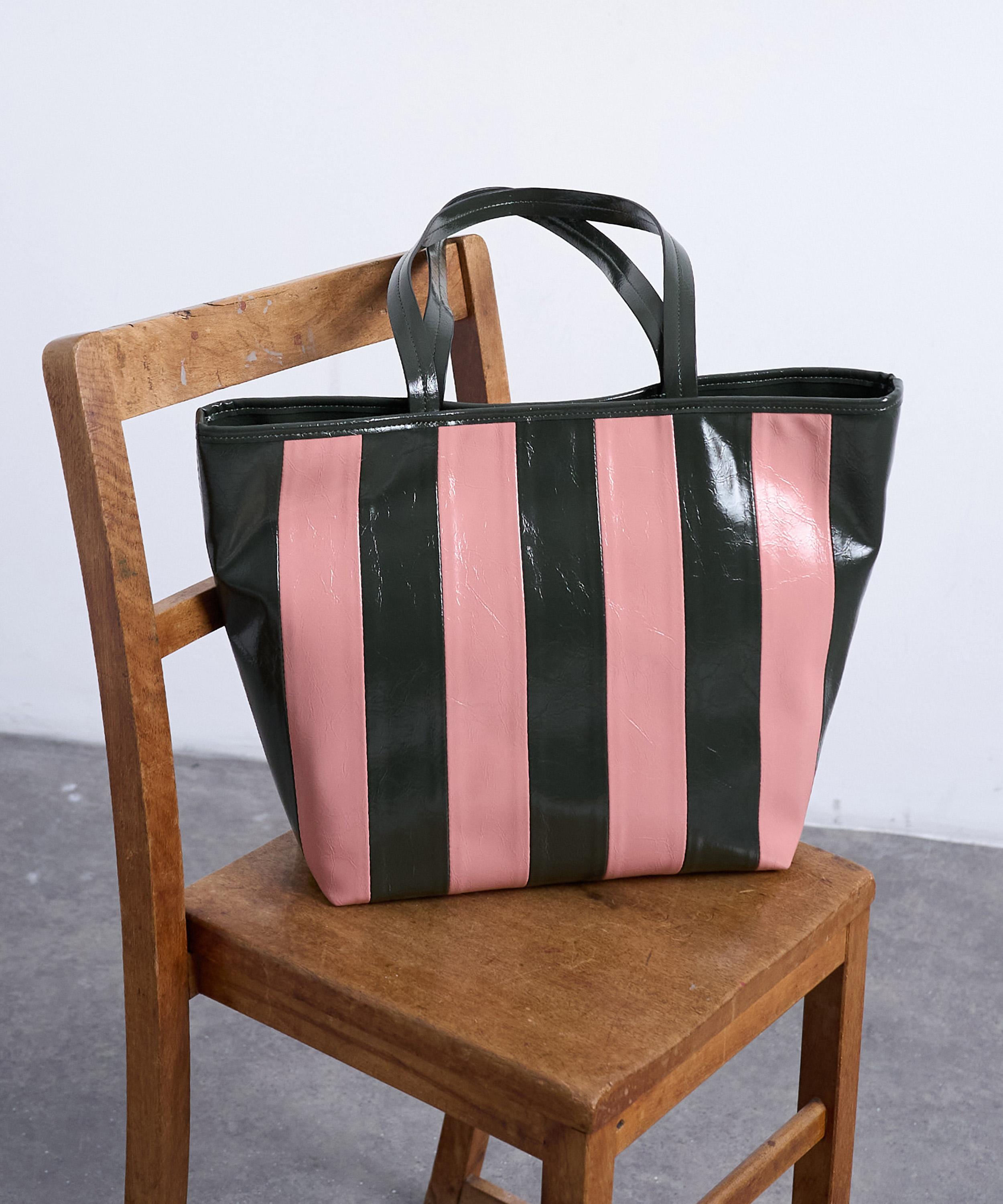 TOPSHOP - Stevie Striped Faux-Leather Tote Bag