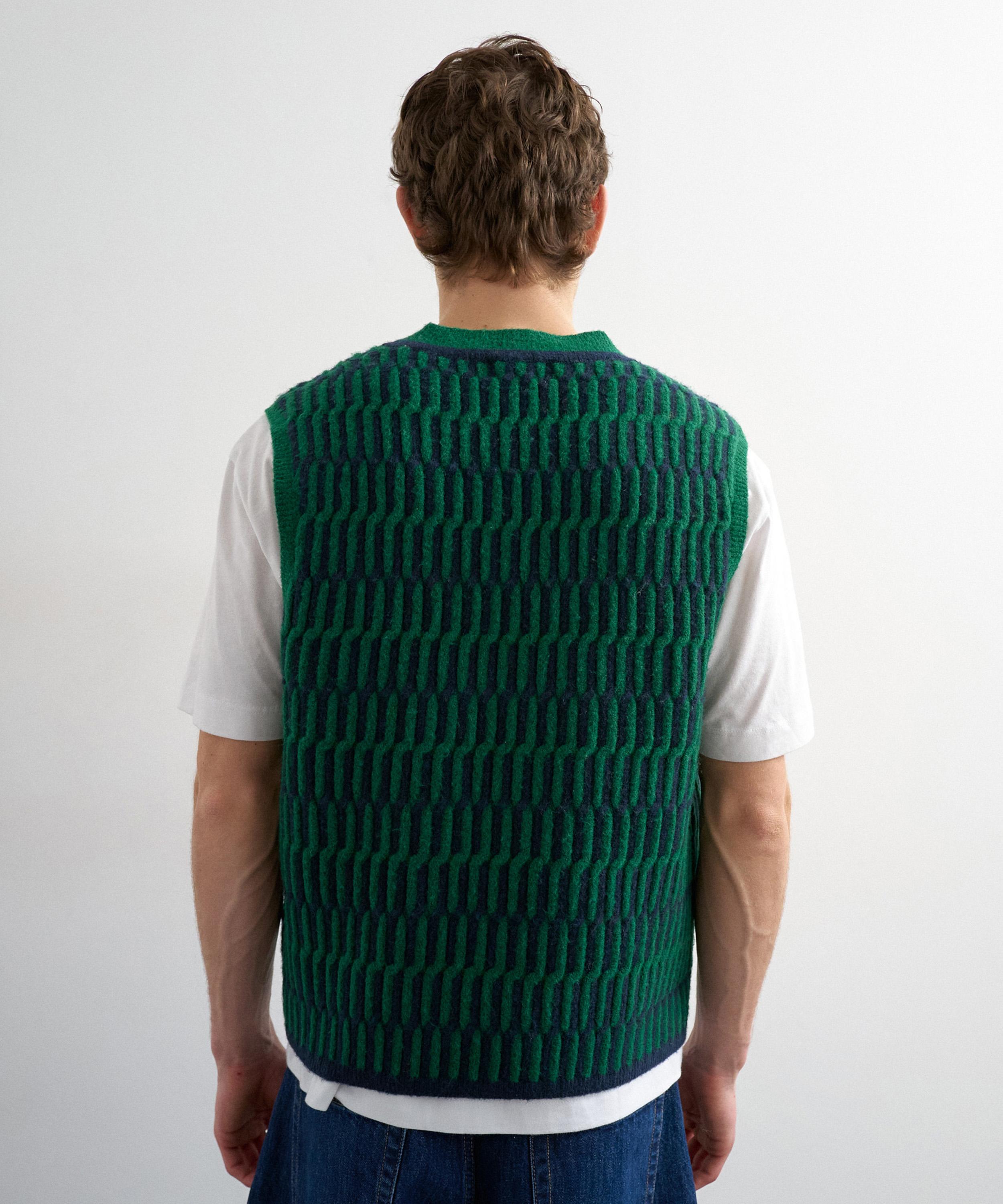 TOPMAN - Green Heavy Knit Vest Top image number 4