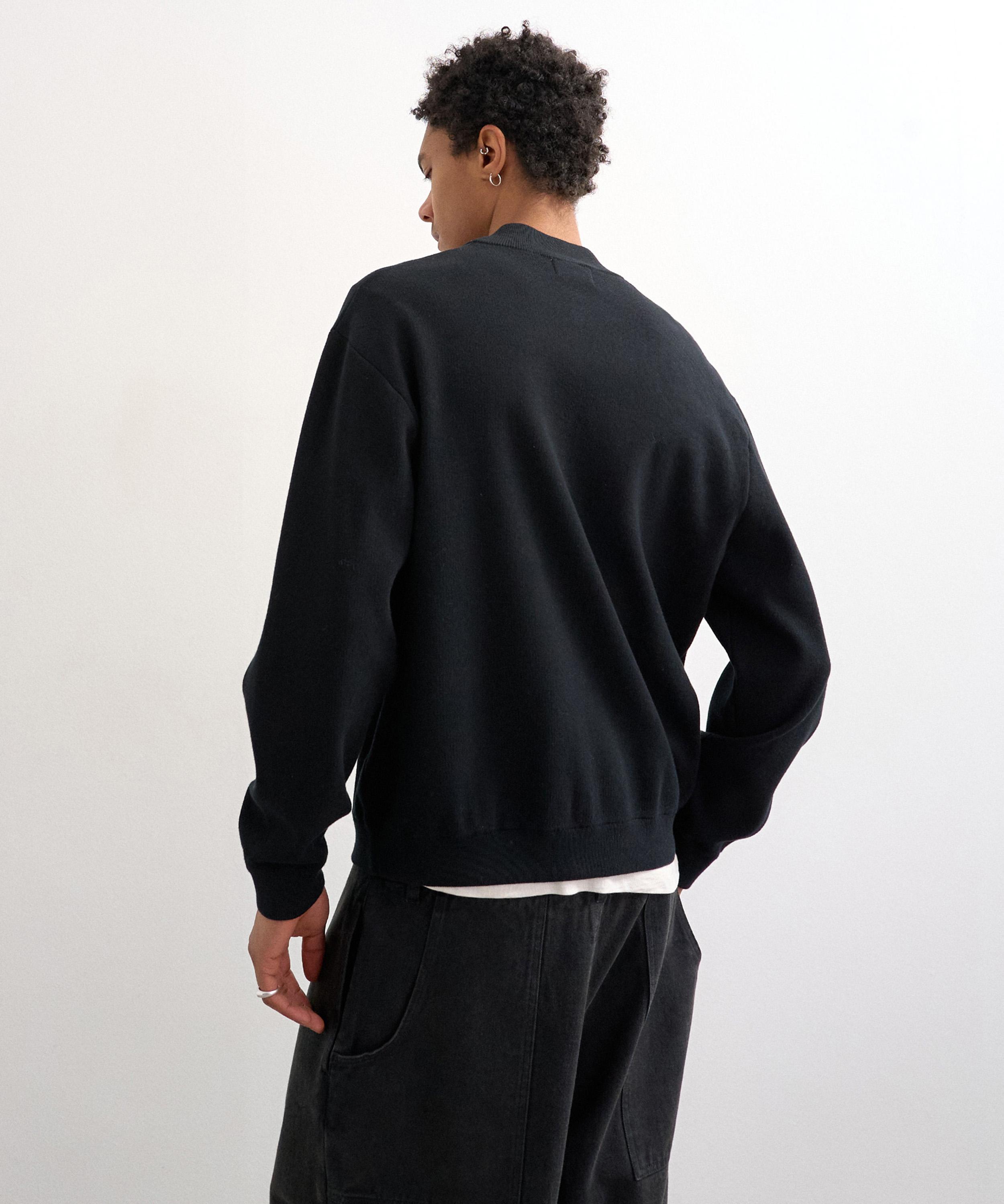 TOPMAN - Black Premium Zip-Through Cardigan image number 4