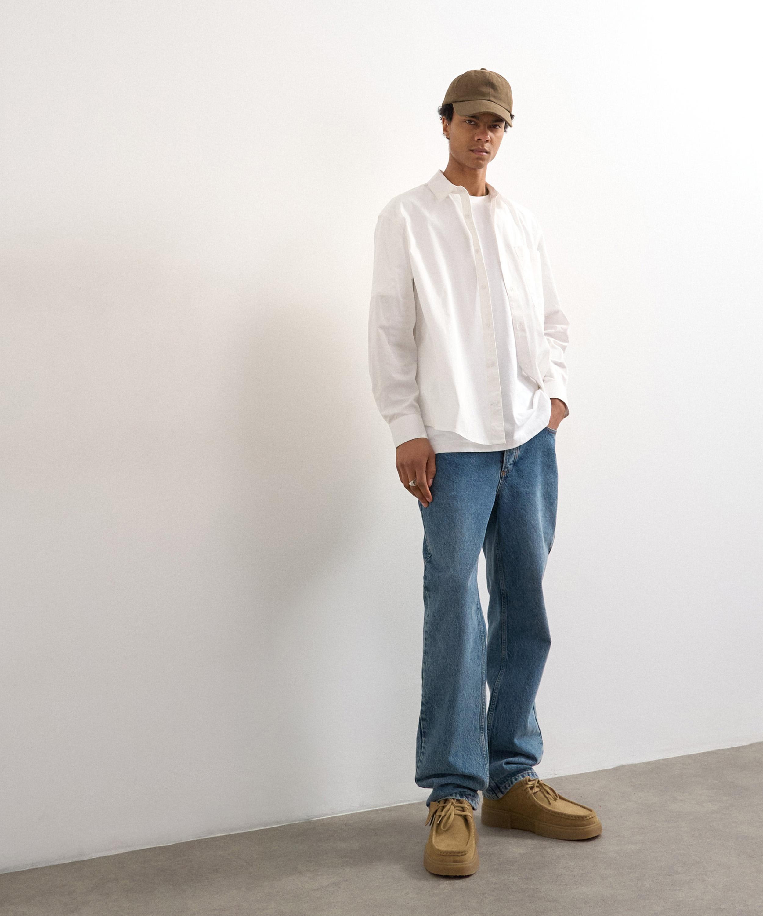 TOPMAN - White Oversized Formal Poplin Shirt image number 1
