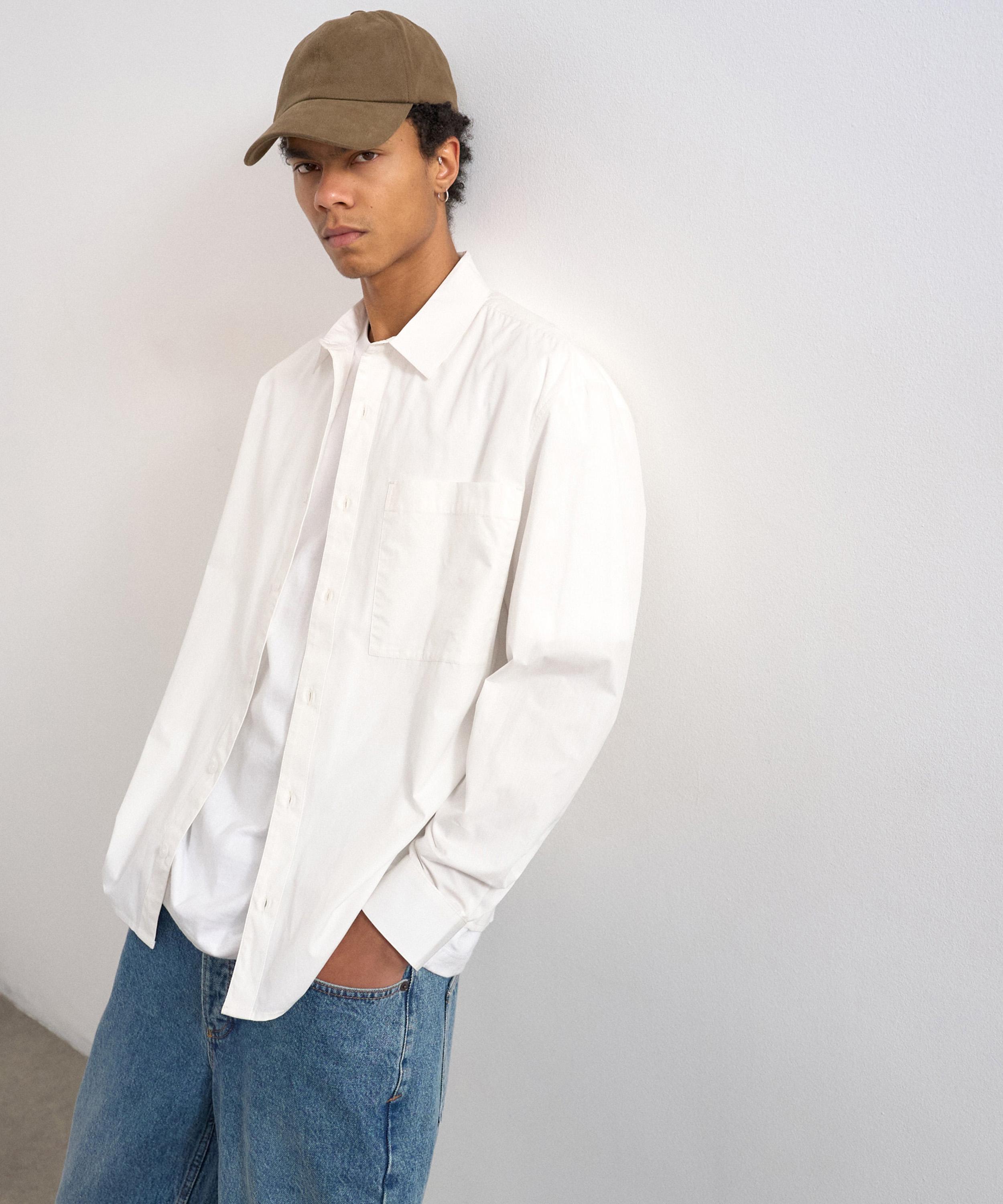 TOPMAN - White Oversized Formal Poplin Shirt image number 2