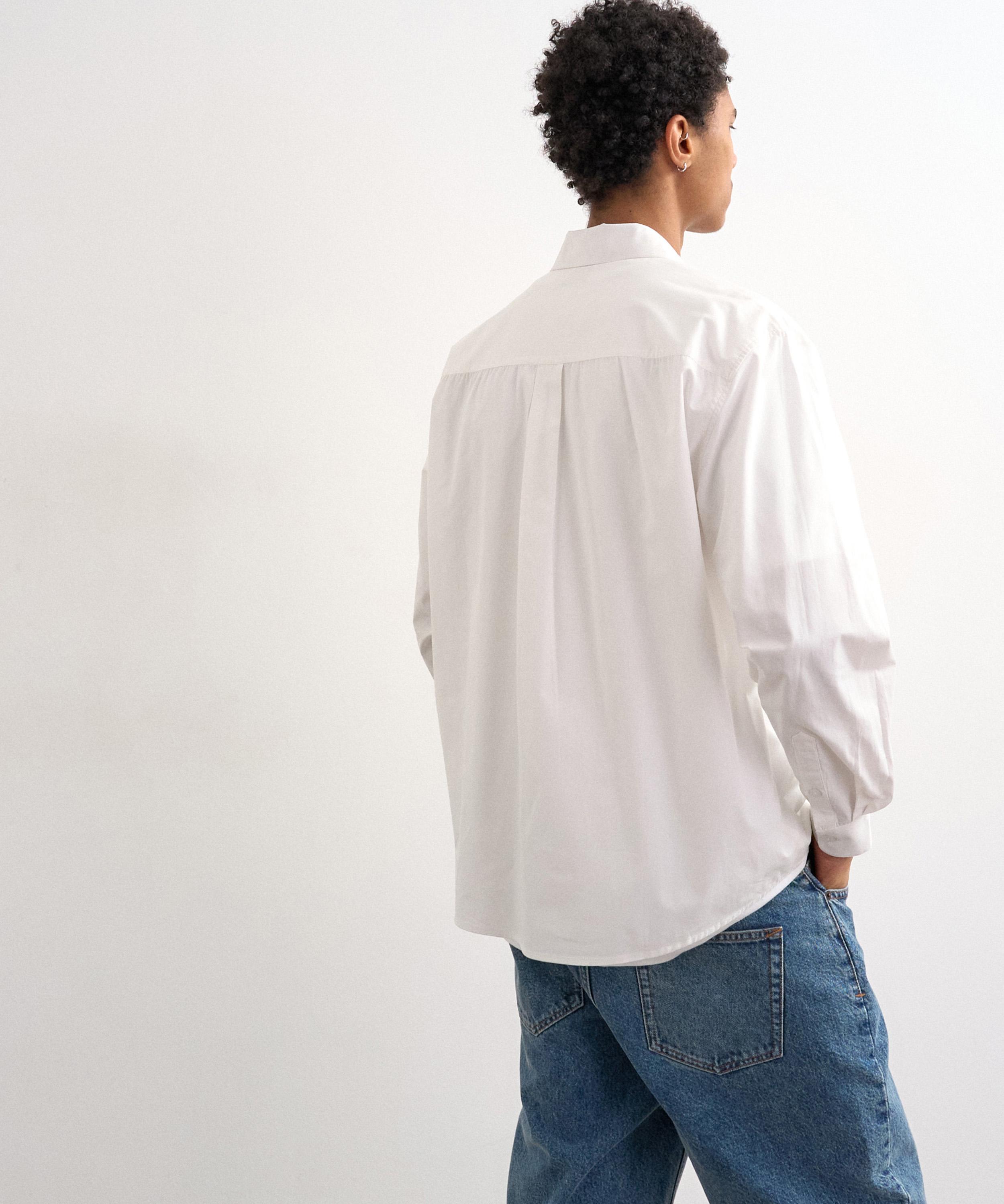 TOPMAN - White Oversized Formal Poplin Shirt image number 4