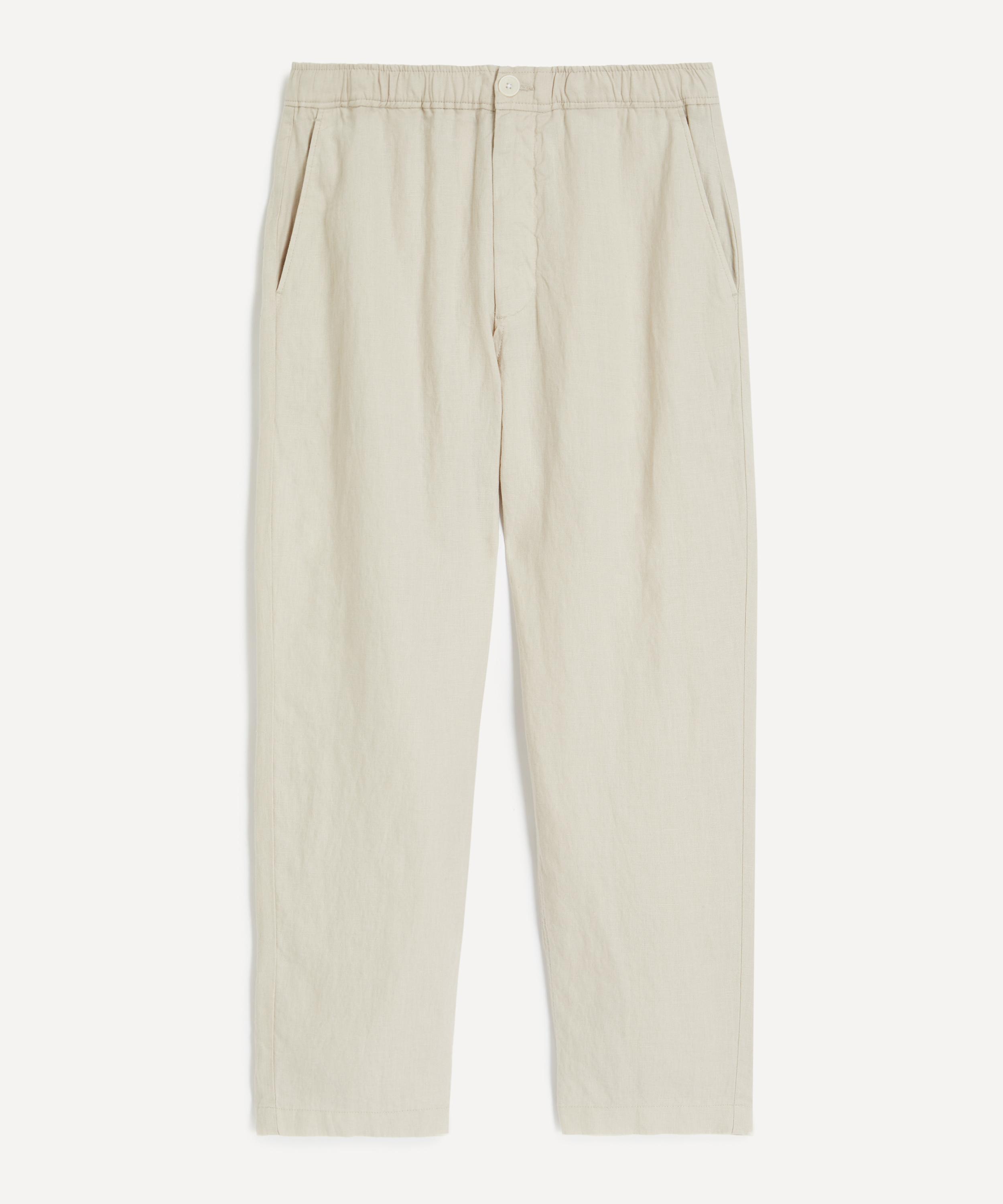 Wax London - Kurt Washed Beige Linen Trousers&nbsp;