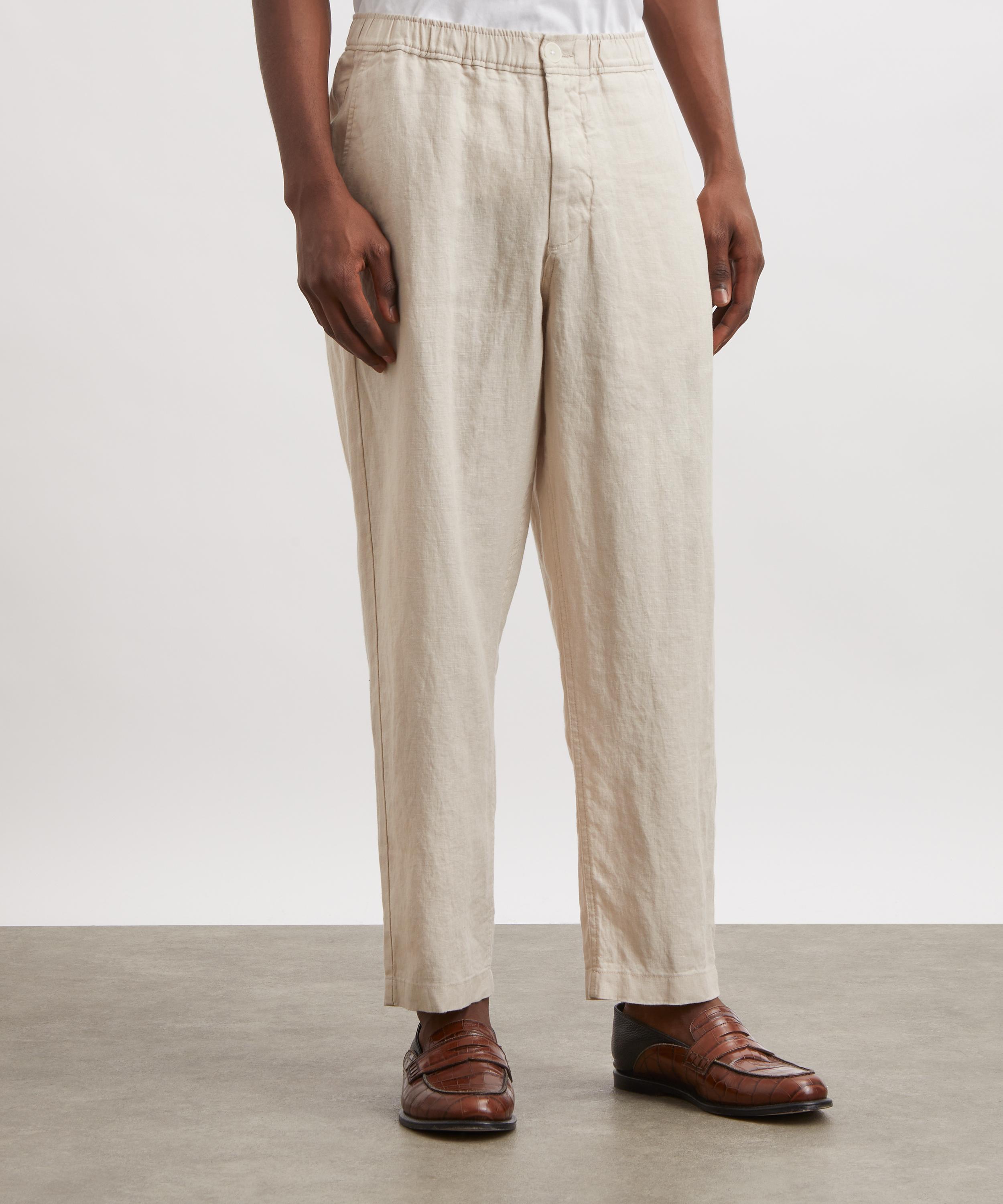 Wax London - Kurt Washed Beige Linen Trousers&nbsp; image number 2