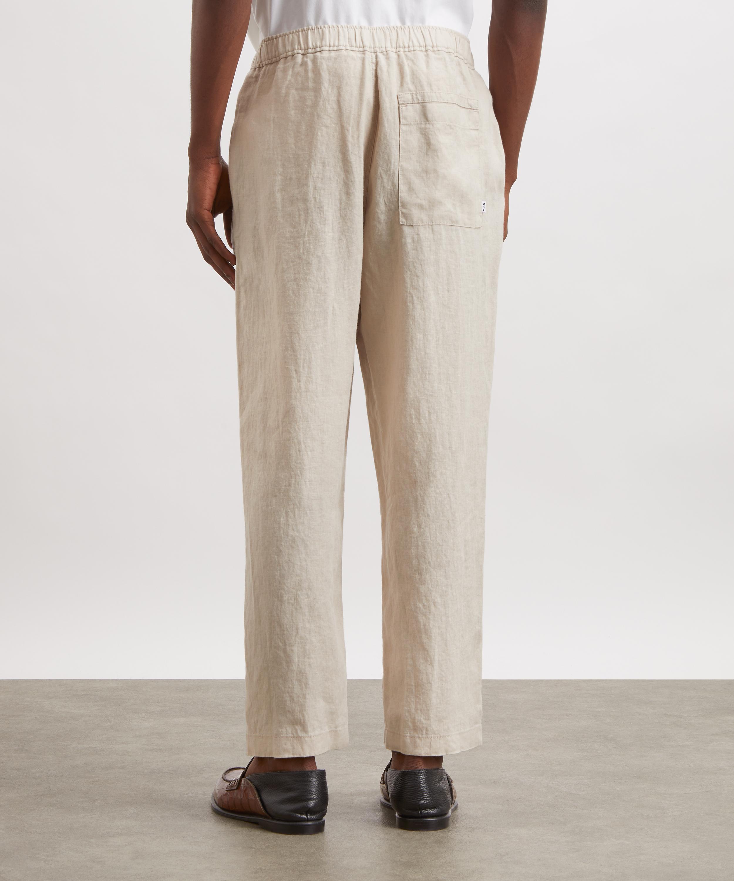Wax London - Kurt Washed Beige Linen Trousers&nbsp; image number 3