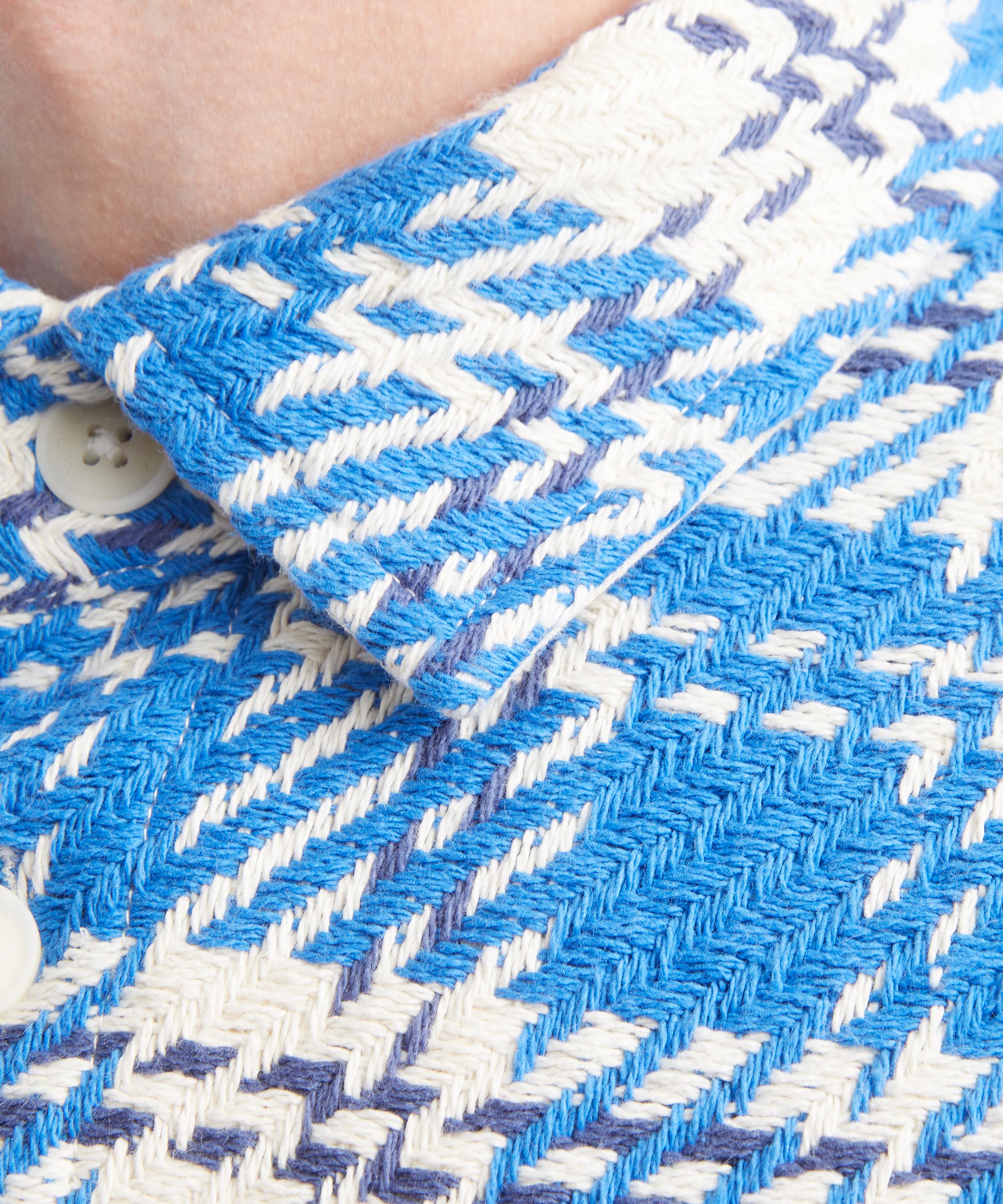 Wax London - Whiting Cotton Overshirt in Blue Oran Check image number 4
