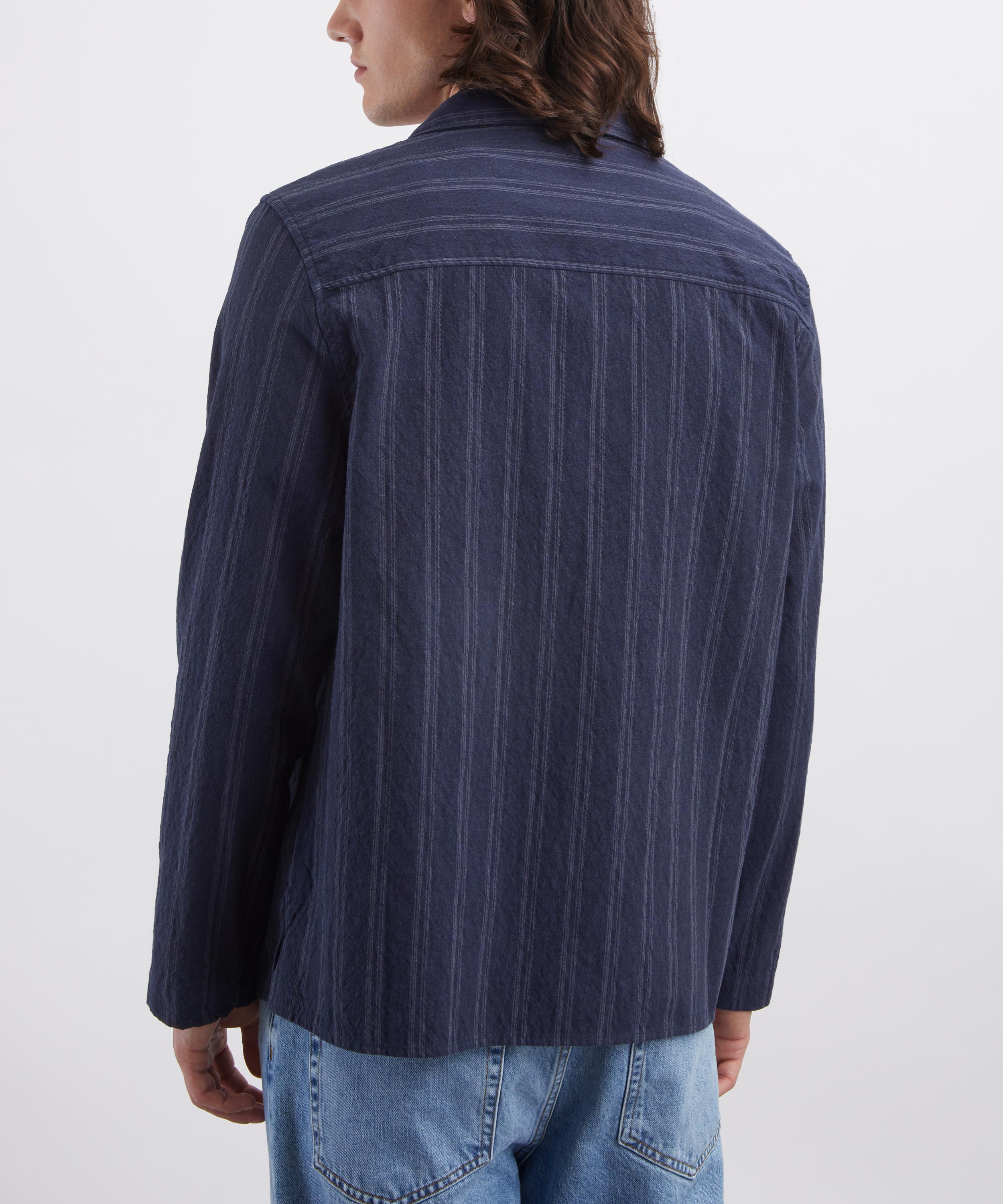 Wax London - Corey Textured Striped Shirt in Navy image number 3