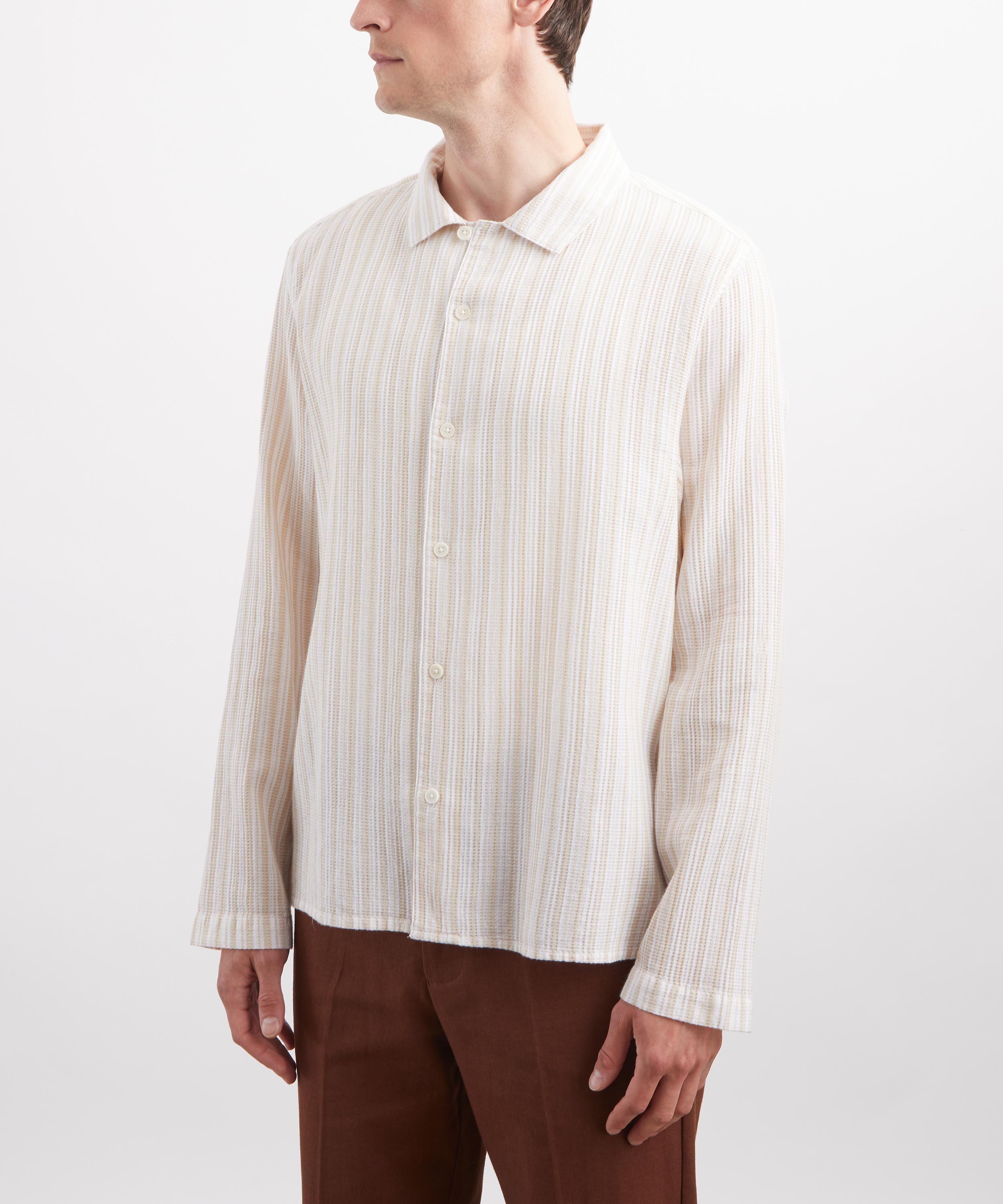 Wax London - Corey Textured Striped Shirt in Natural image number 2