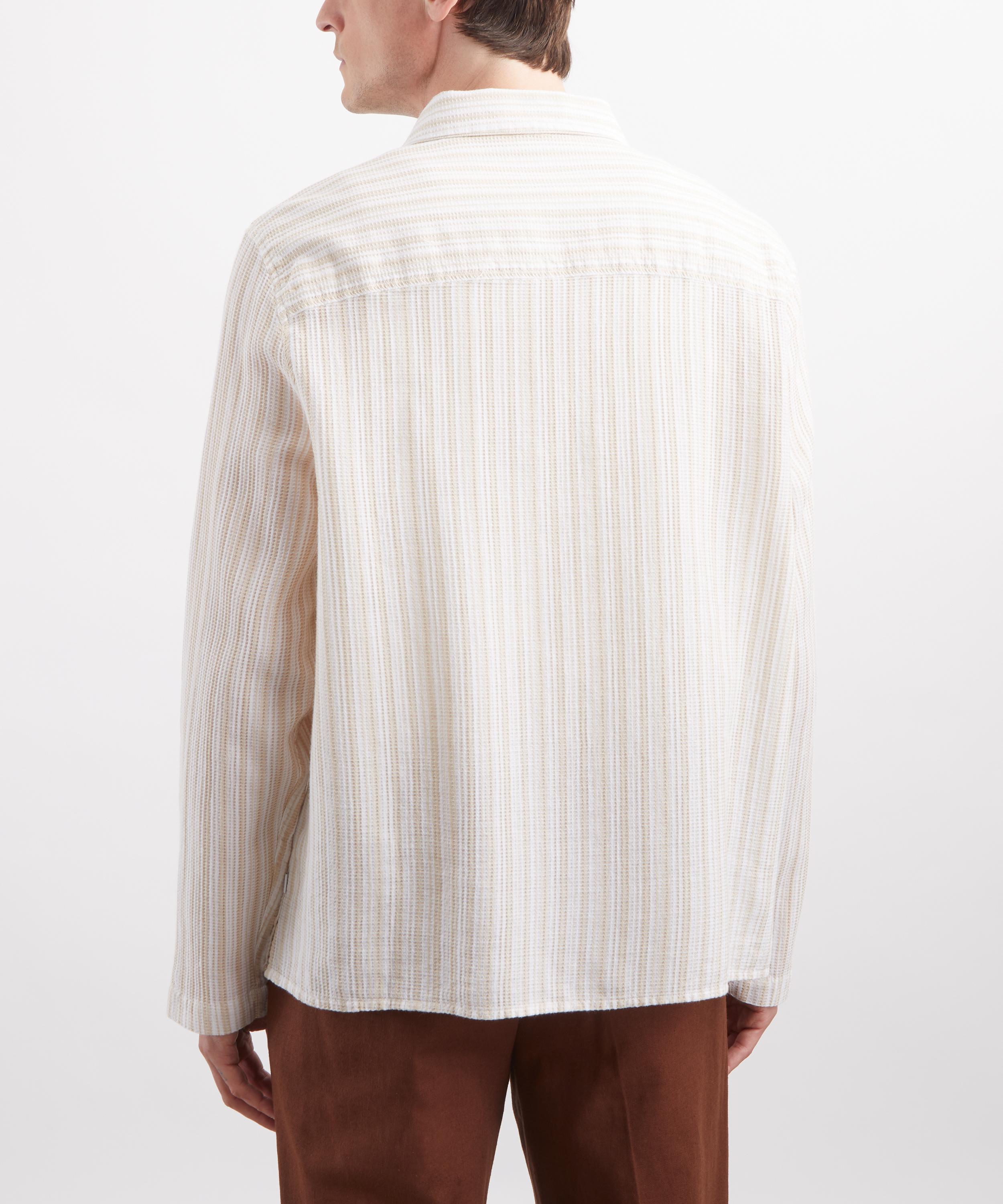 Wax London - Corey Textured Striped Shirt in Natural image number 3