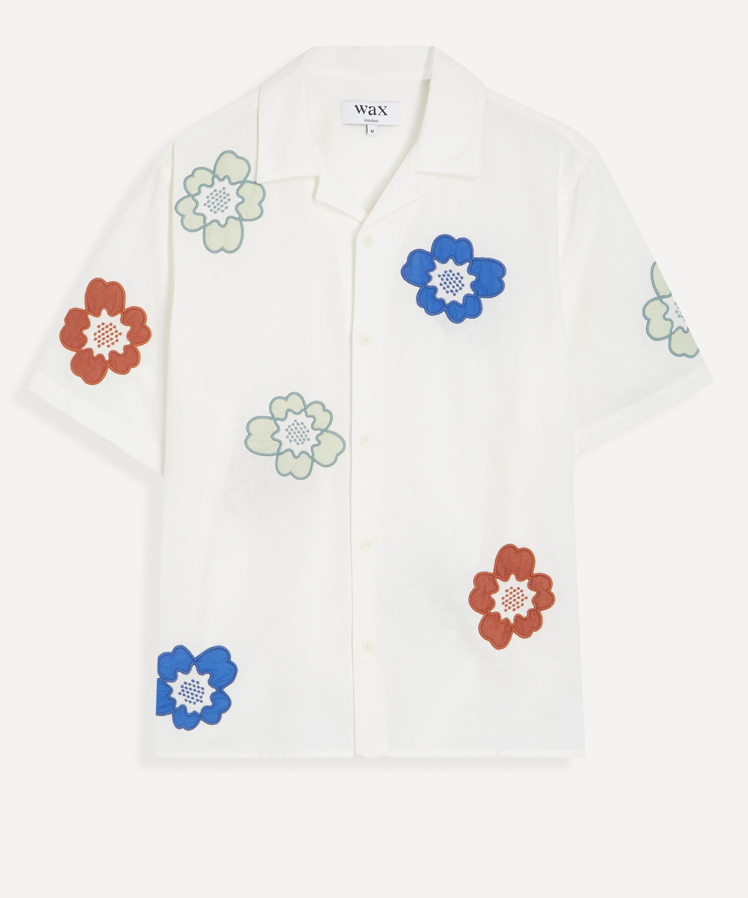 Wax London - Didcot Floral Appliqu&eacute; Short-Sleeve Shirt