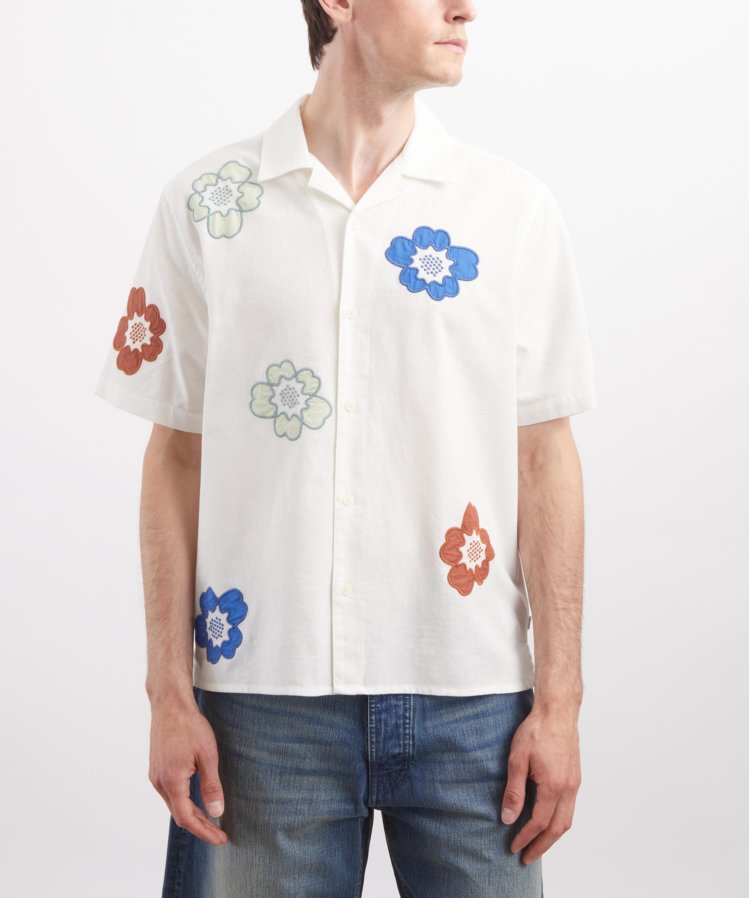 Wax London - Didcot Floral Appliqu&eacute; Short-Sleeve Shirt image number 2