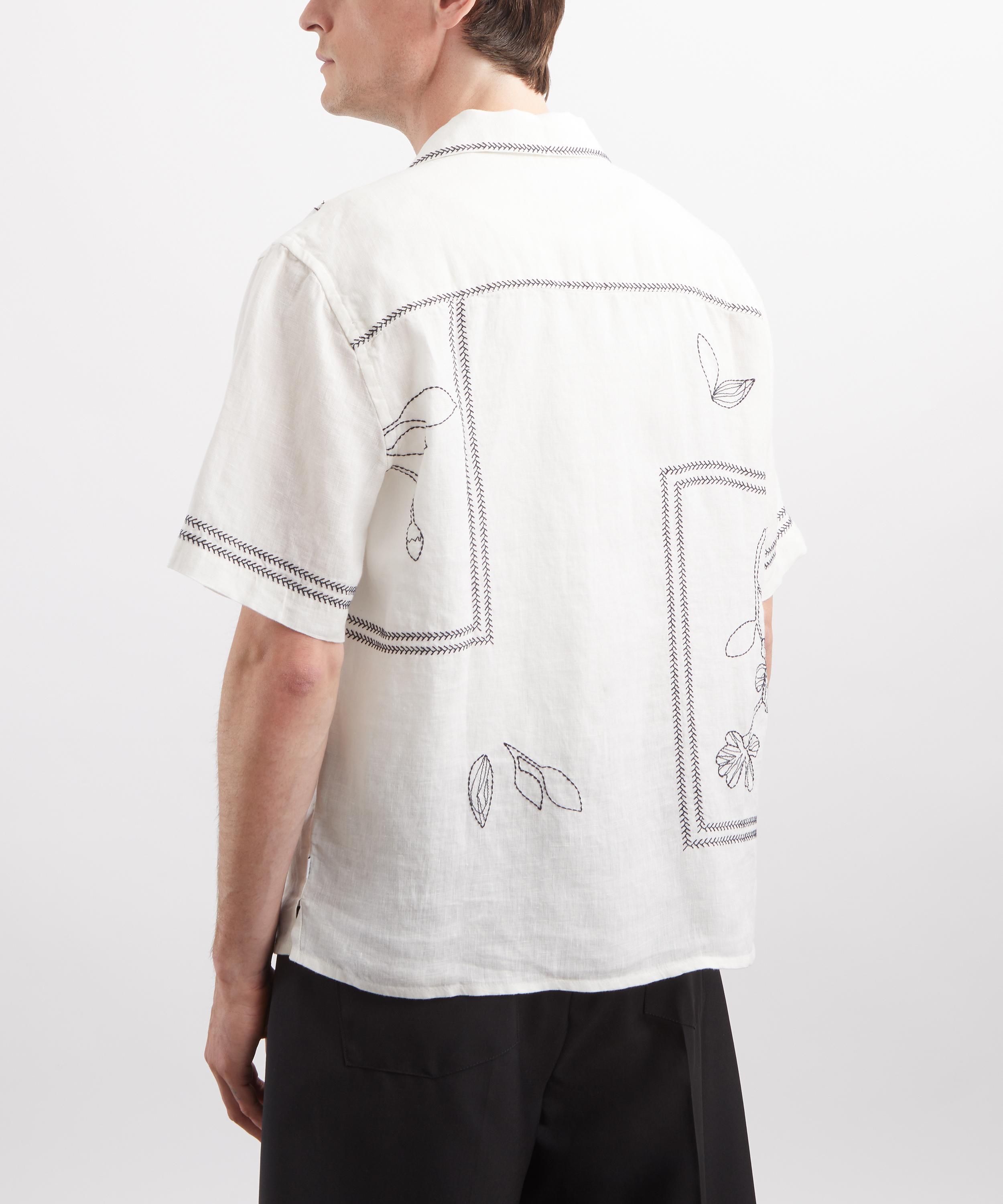 Wax London - Didcot Grid Flower Short-Sleeve Shirt image number 3