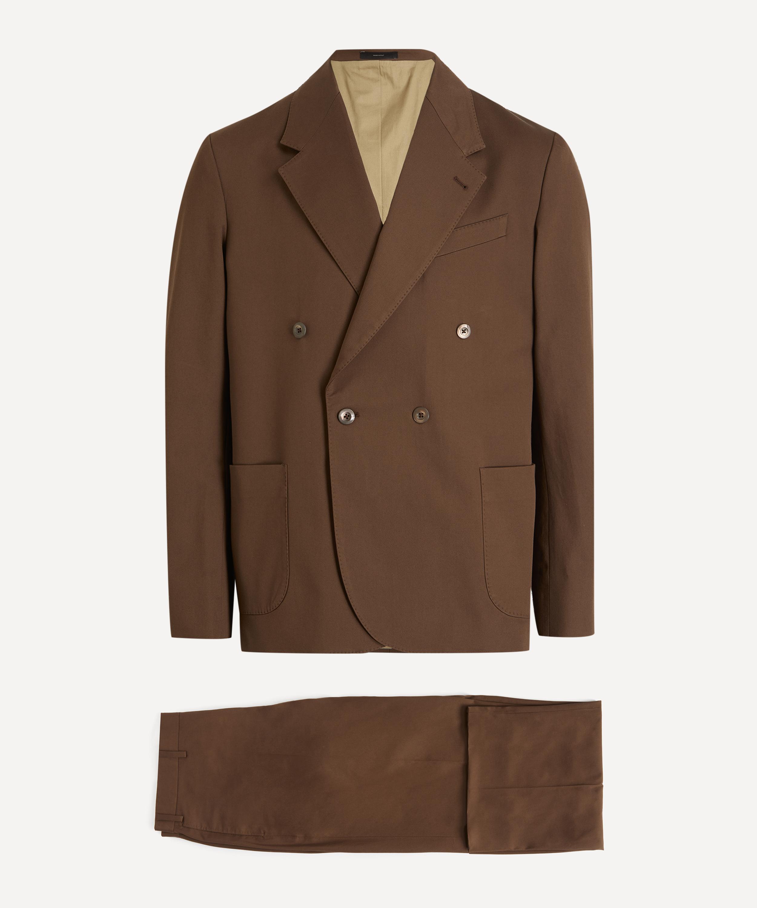 Paul Smith - Brown Cotton Twill Double-Breasted Suit image number 0