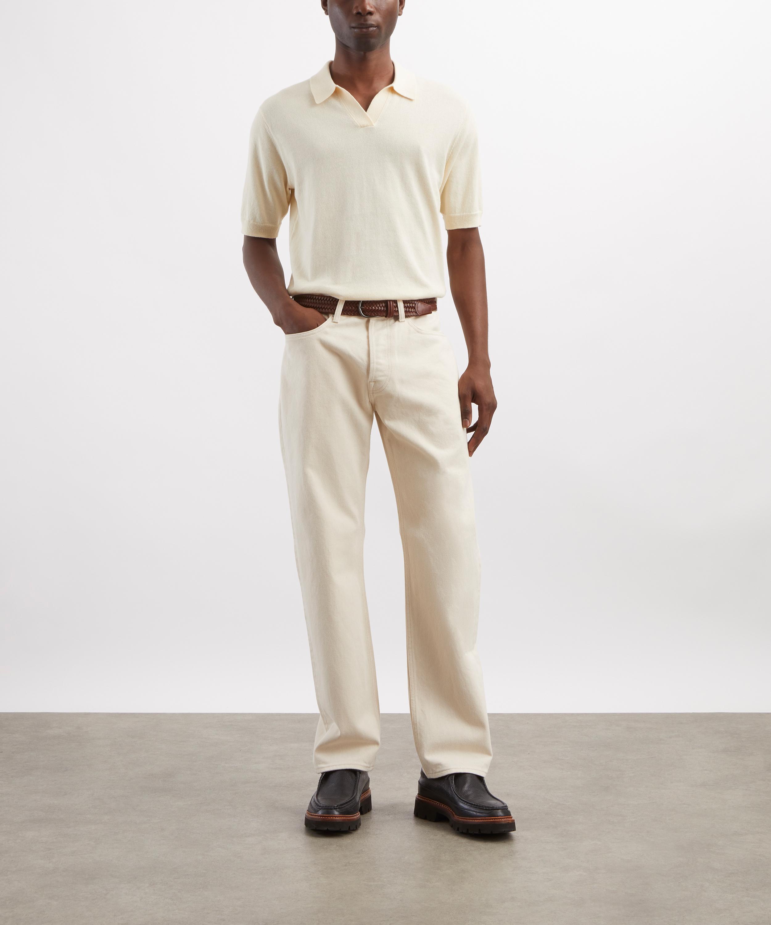 Paul Smith - Straight-Fit Ecru Cotton Jeans image number 1