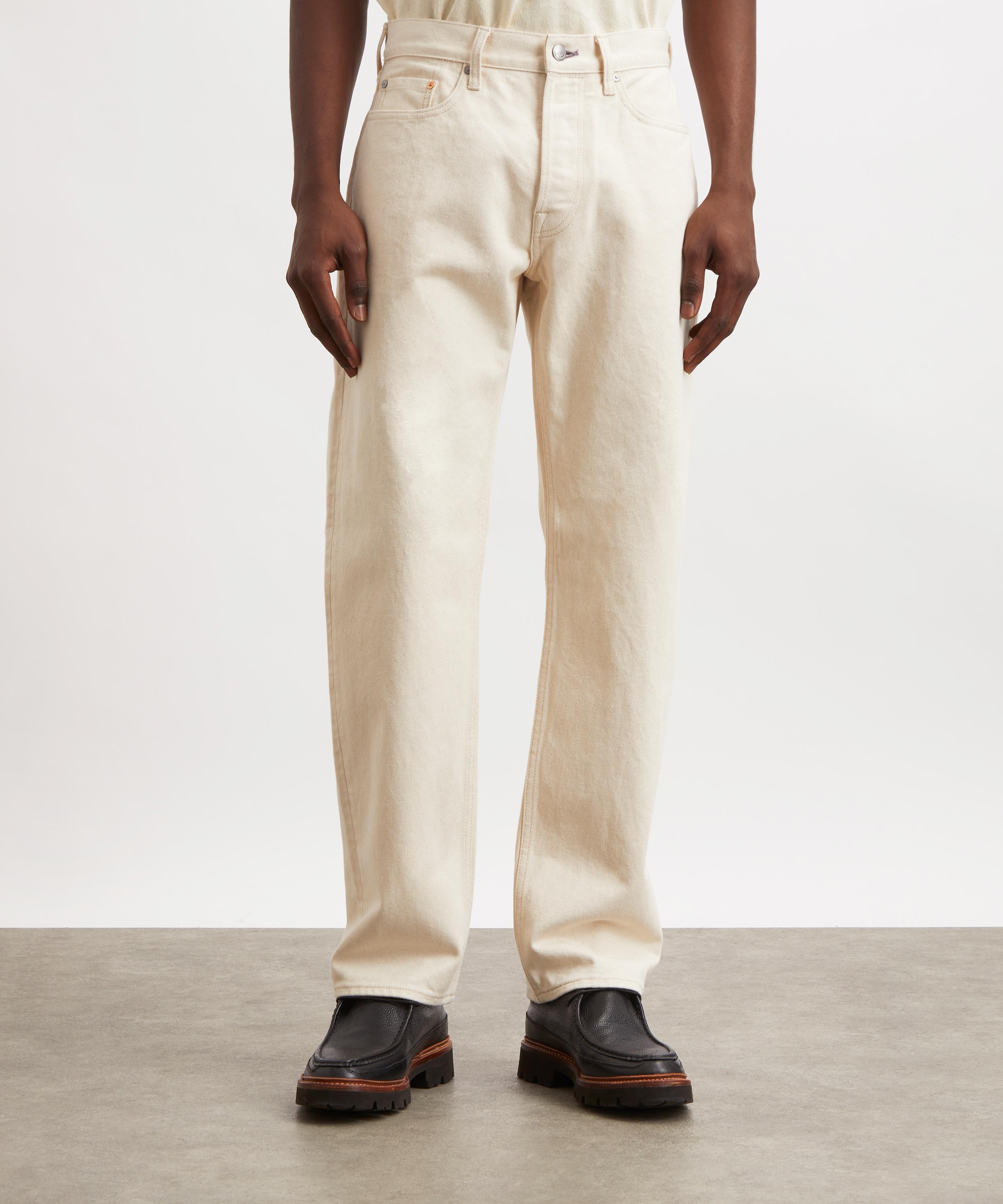 Paul Smith - Straight-Fit Ecru Cotton Jeans image number 2
