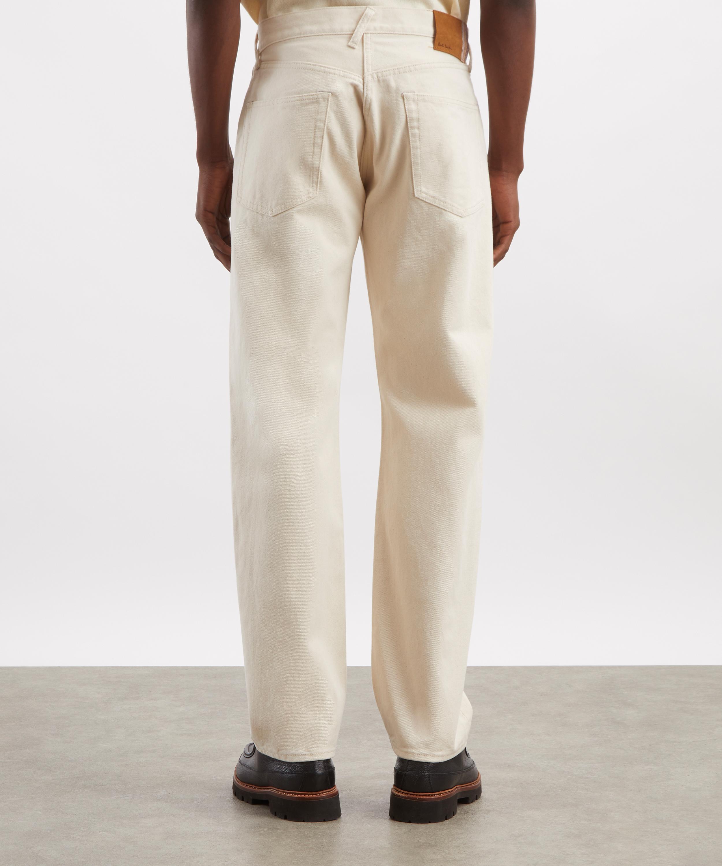 Paul Smith - Straight-Fit Ecru Cotton Jeans image number 3