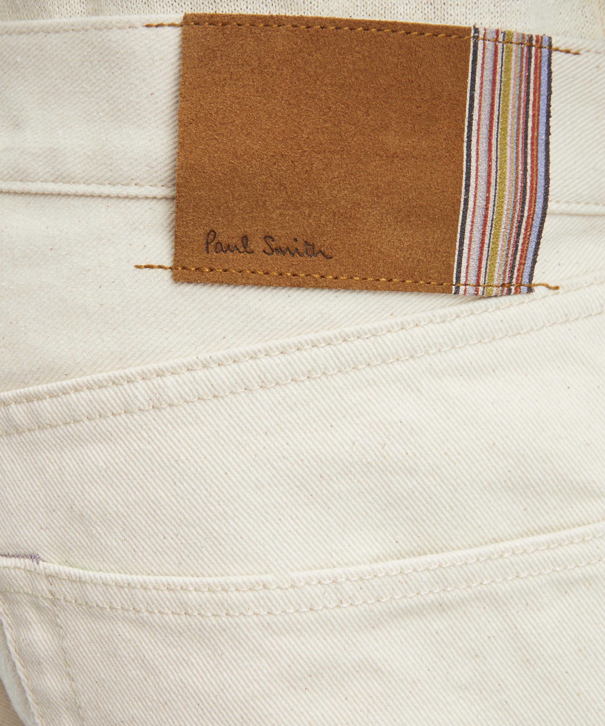 Paul Smith - Straight-Fit Ecru Cotton Jeans image number 4