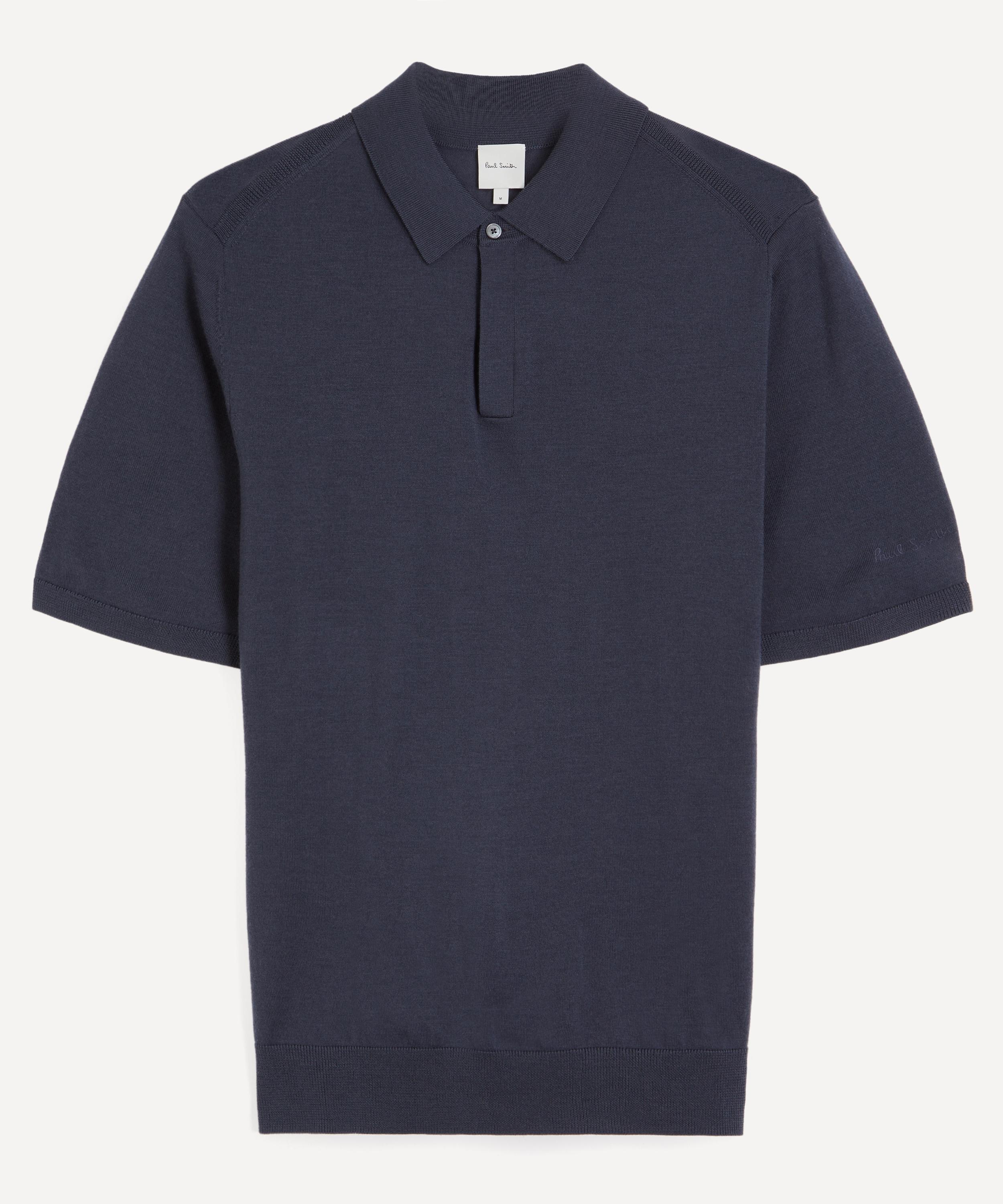 Paul Smith - Blue Short-Sleeve Merino Wool Knitted Polo&nbsp;
