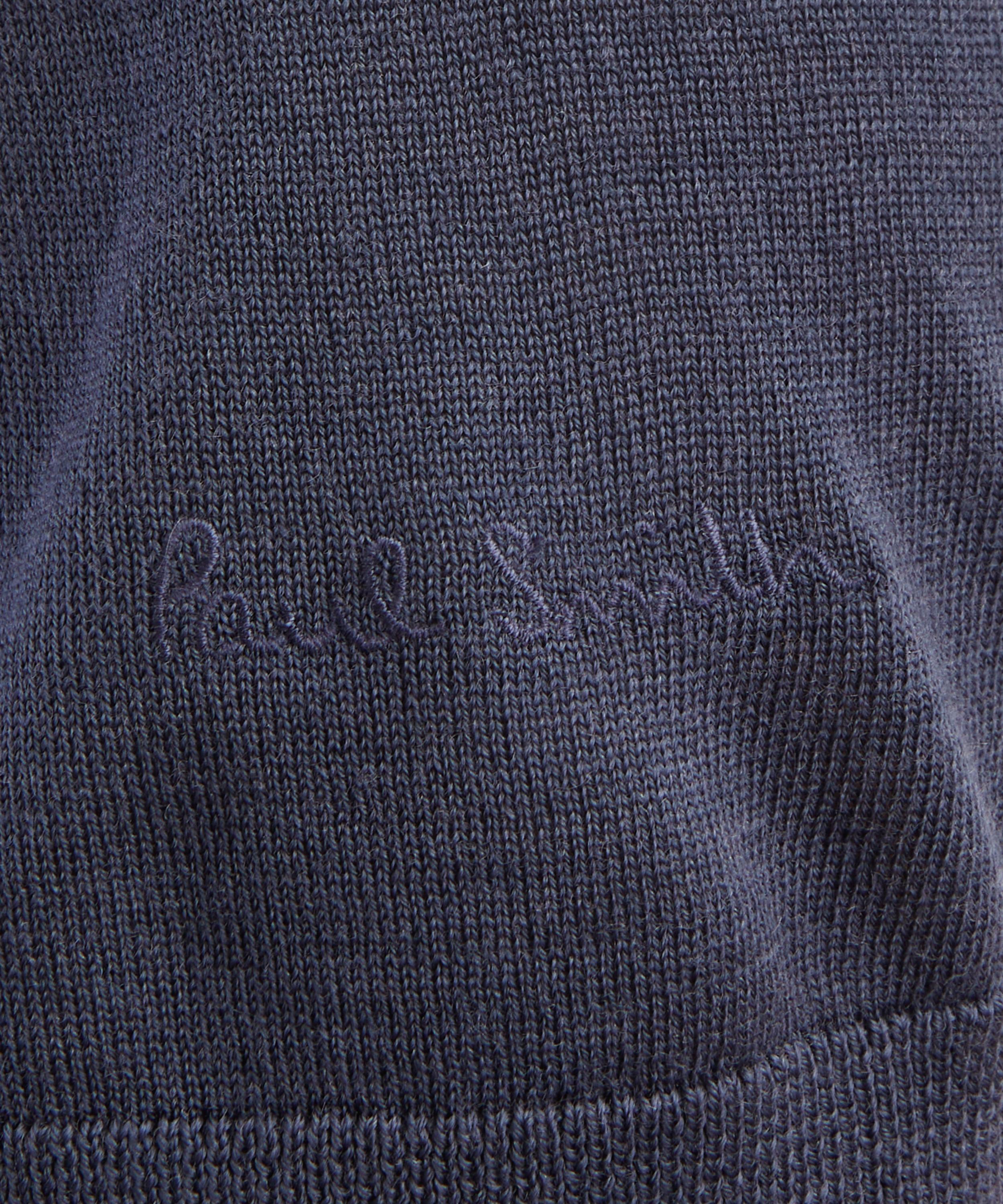 Paul Smith - Blue Short-Sleeve Merino Wool Knitted Polo&nbsp; image number 4