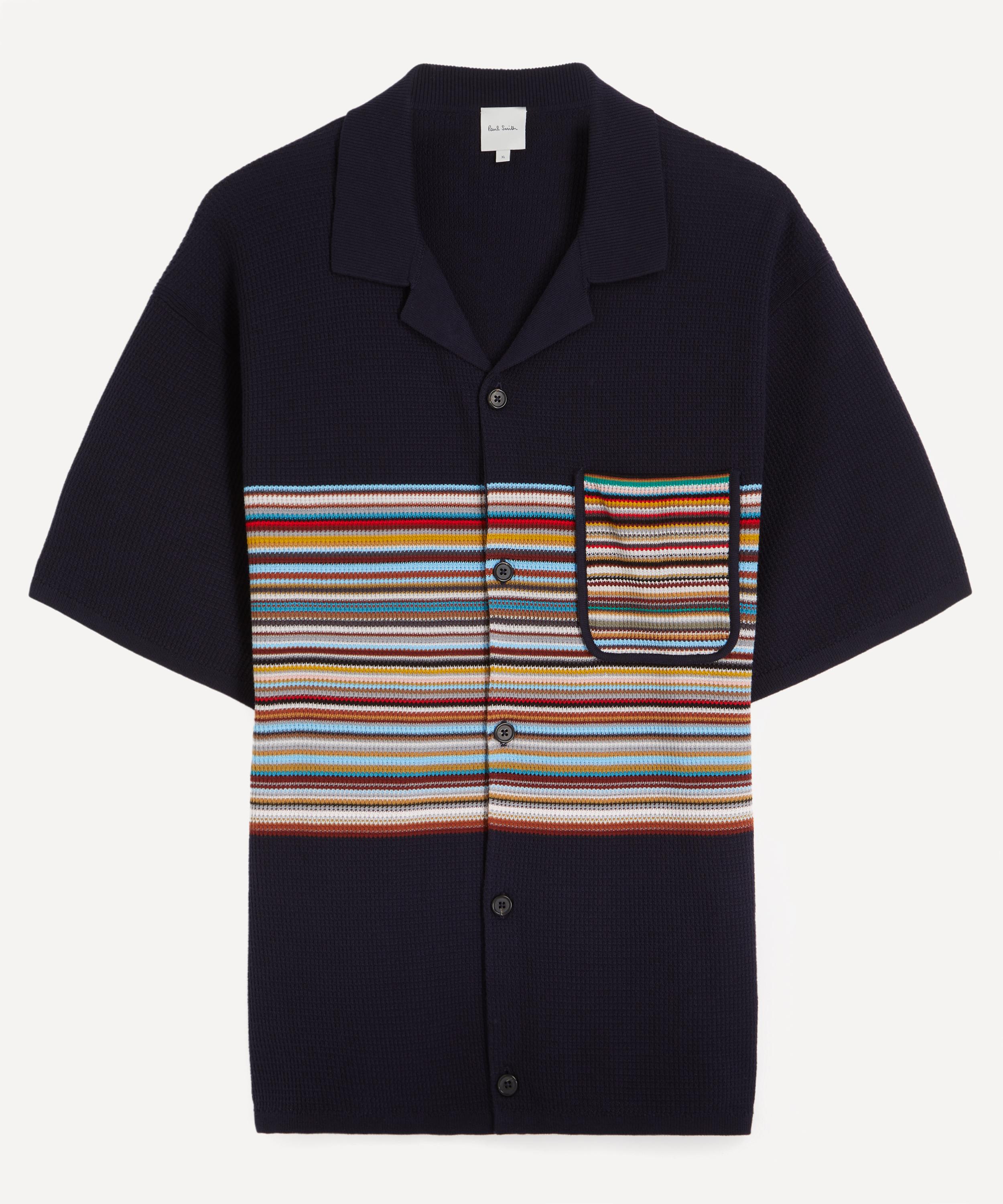 Paul Smith - Navy Cotton Signature Stripe Knitted Shirt