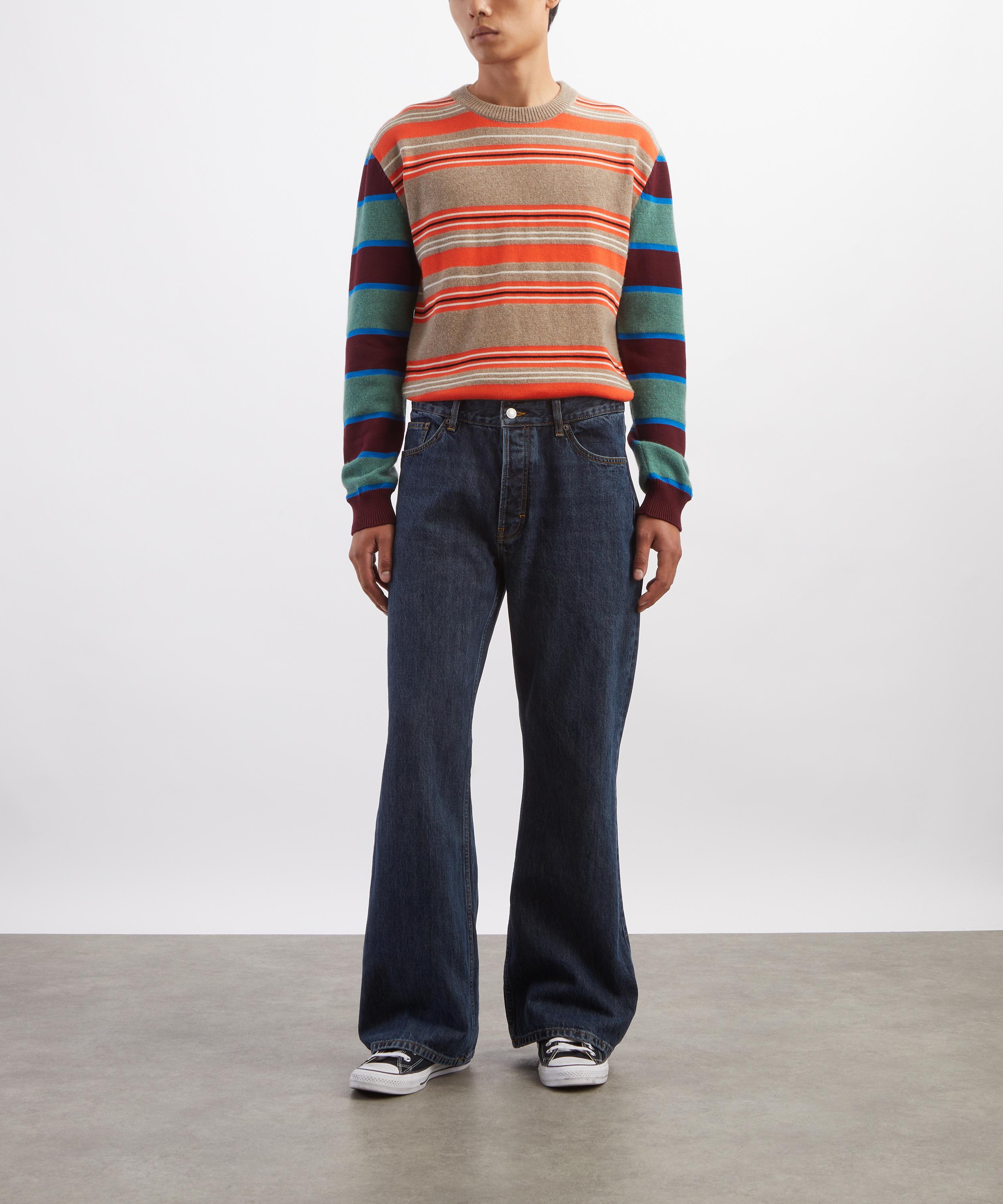 Paul Smith - Orange Contrast-Sleeve Stripe Jumper image number 1