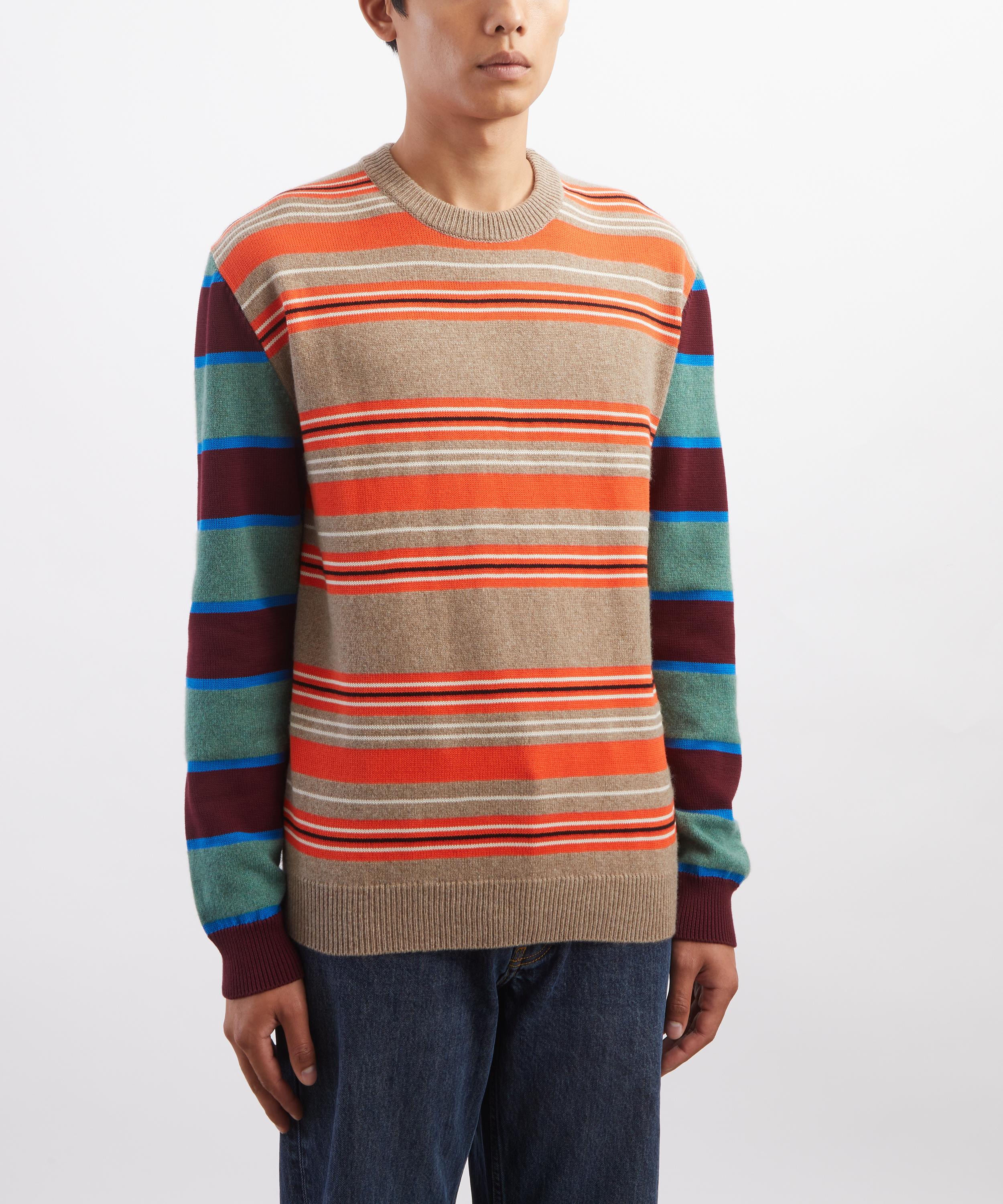 Paul Smith - Orange Contrast-Sleeve Stripe Jumper image number 2