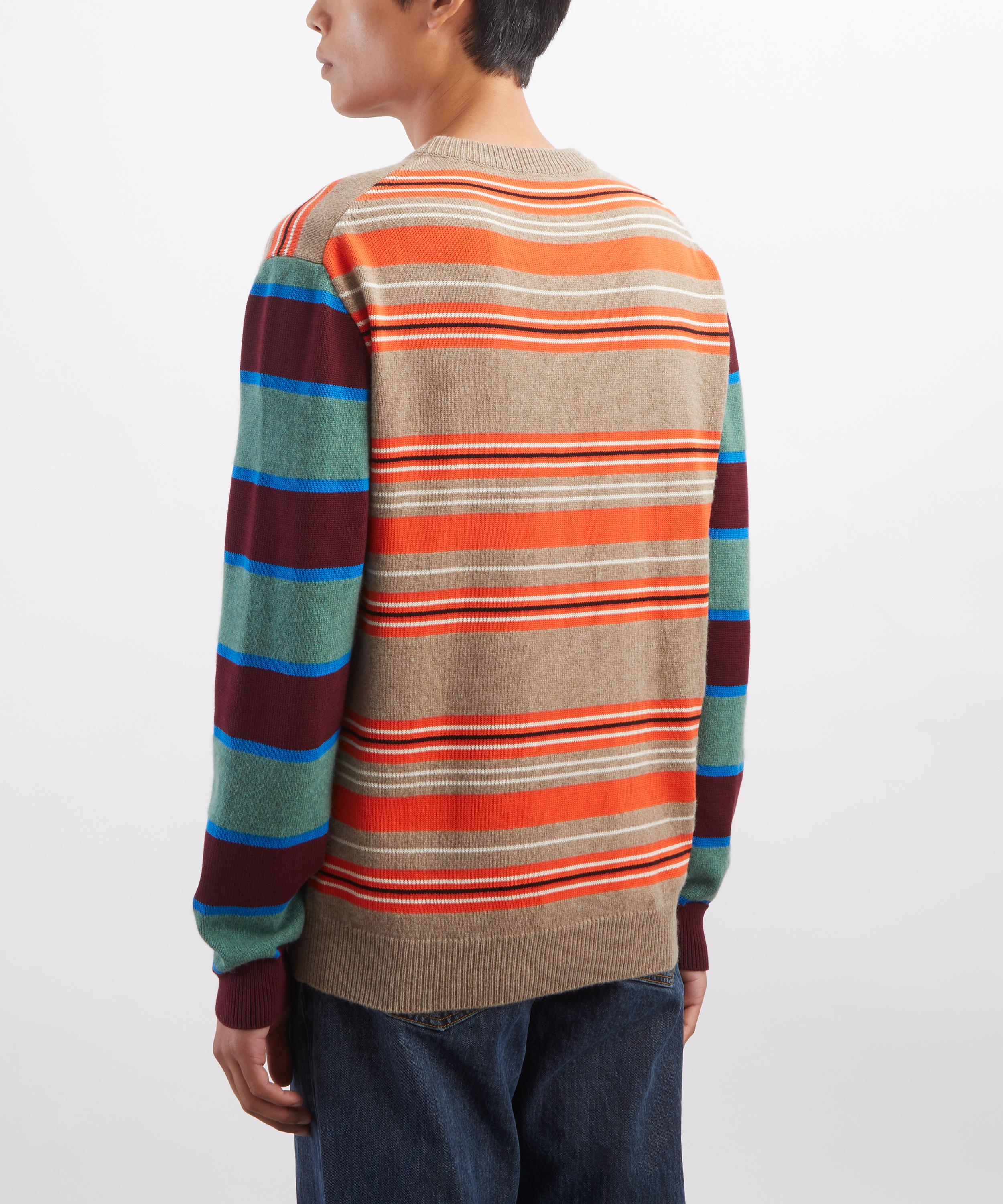 Paul Smith - Orange Contrast-Sleeve Stripe Jumper image number 3