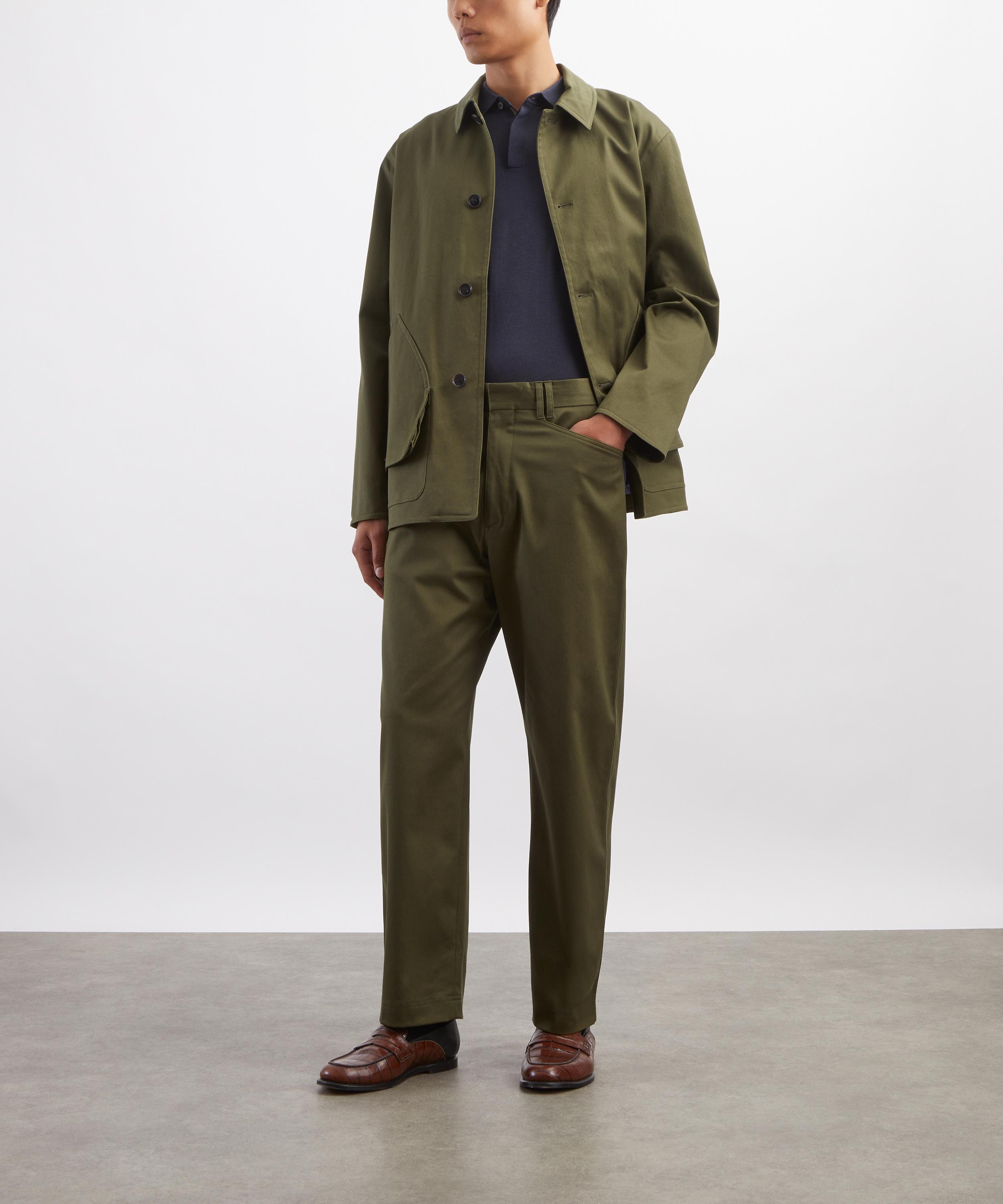 Paul Smith - Khaki Relaxed-Fit Stretch-Cotton Chino Trousers image number 1