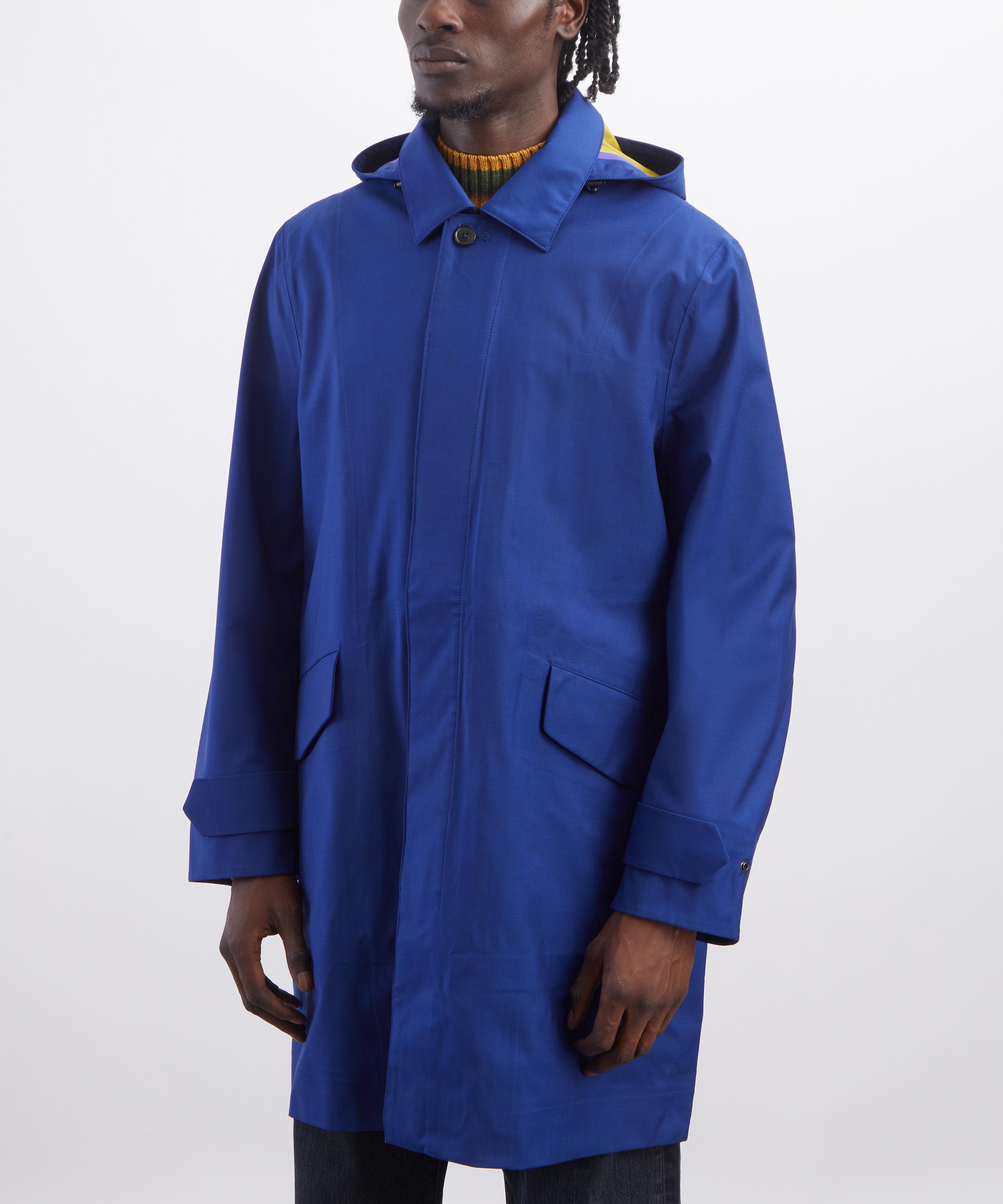Paul Smith - Cobalt Blue Storm System Hooded Three-Layer Mac image number 2