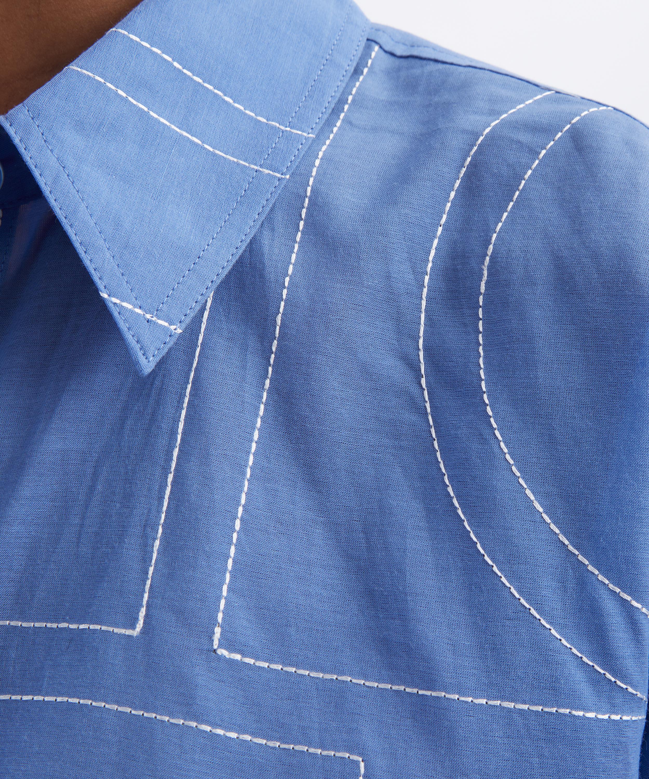 Toteme - Cobalt Long Summer Shirt image number 4