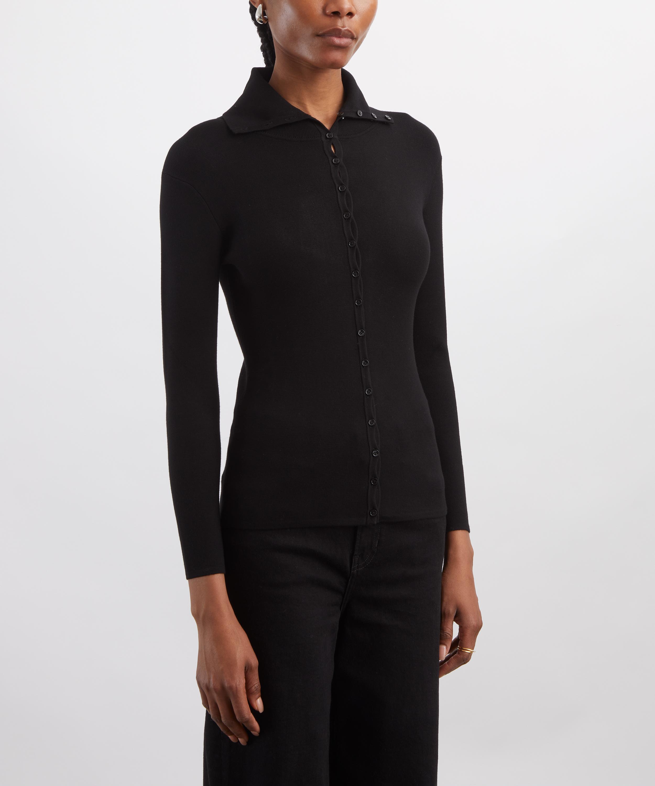 Toteme - Black Fitted Polo Shirt image number 2