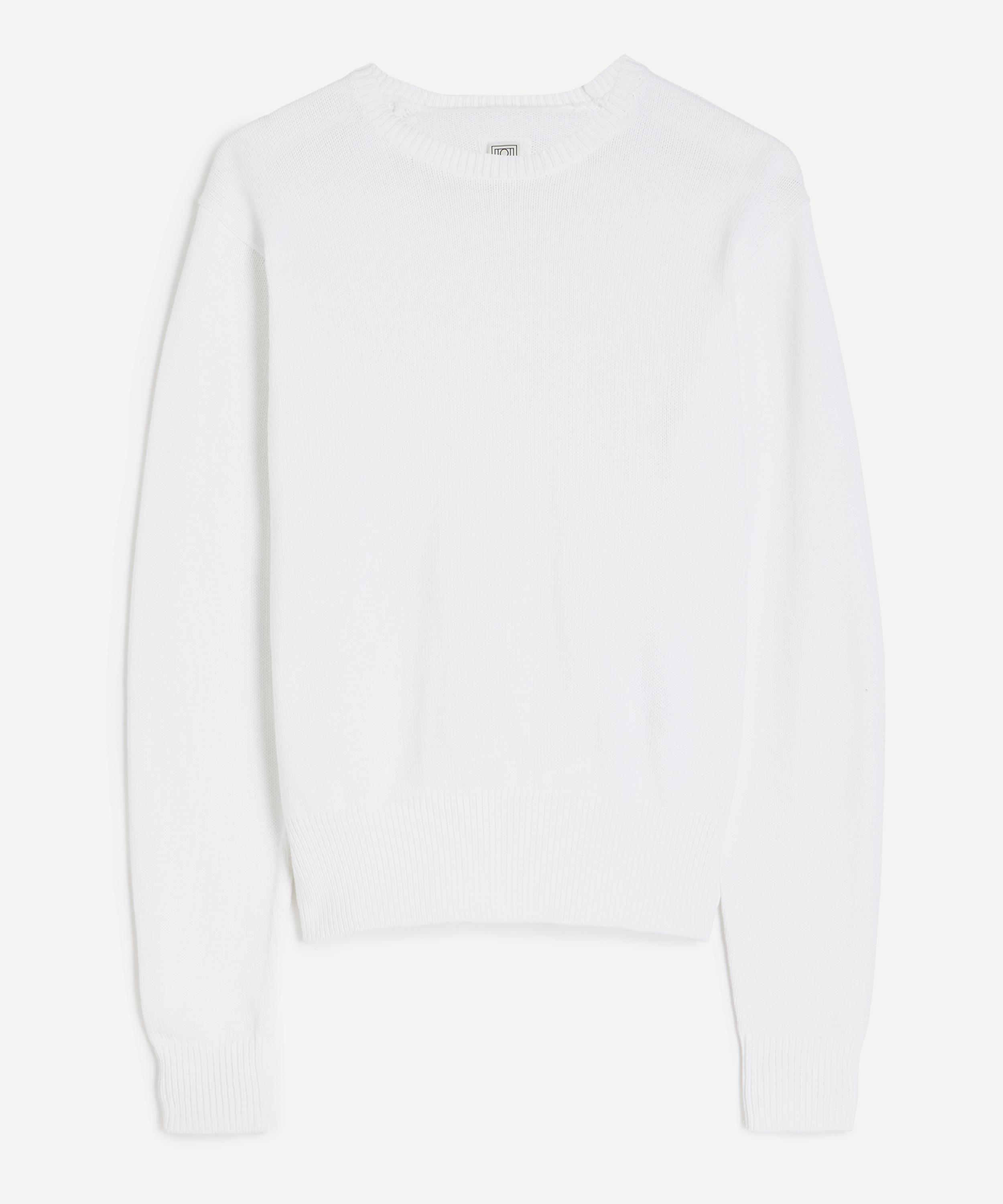 Toteme - White Classic Cotton Crew-Knit Jumper