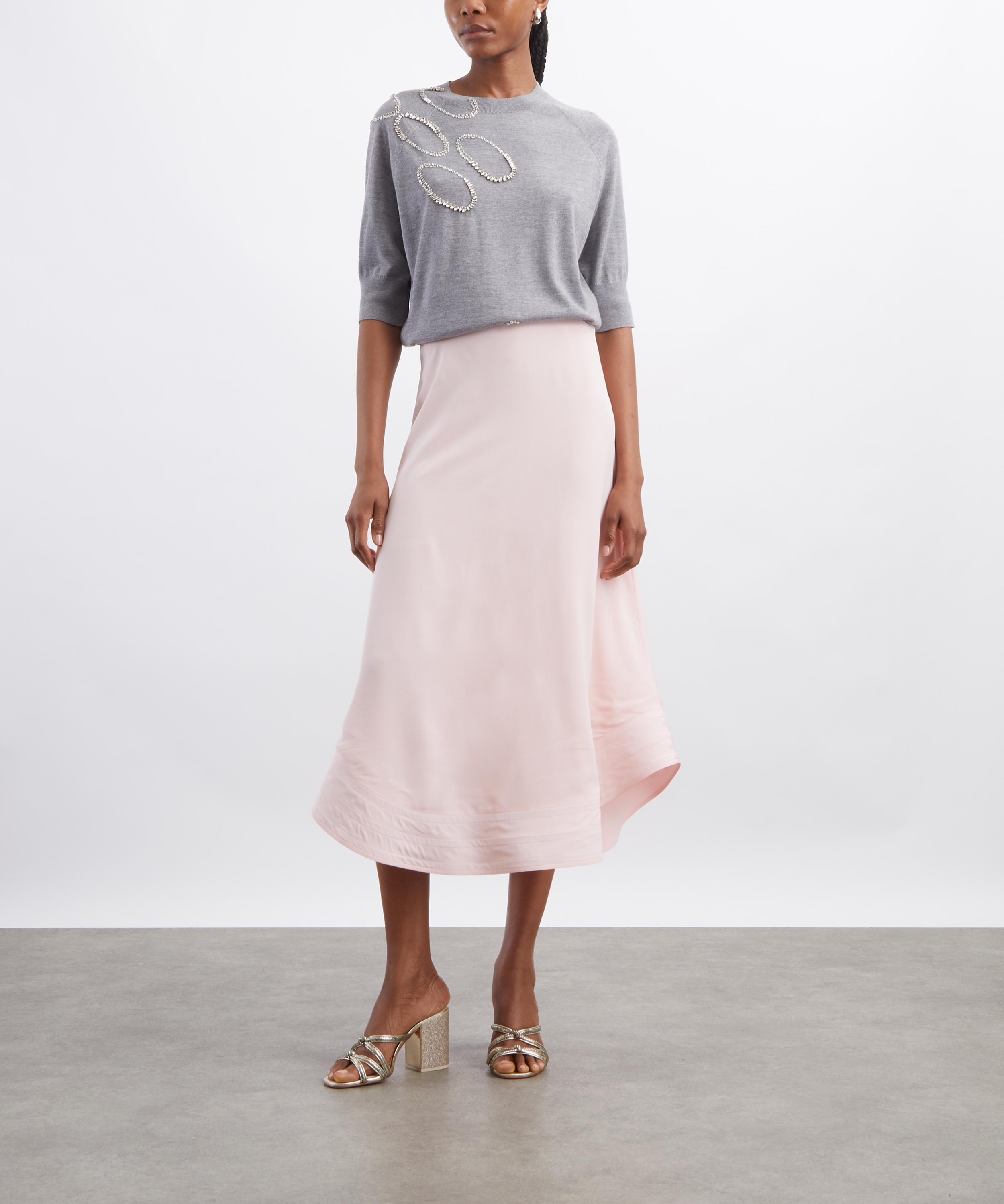 Stella McCartney - Ballet Pink Silk Midi Skirt image number 1