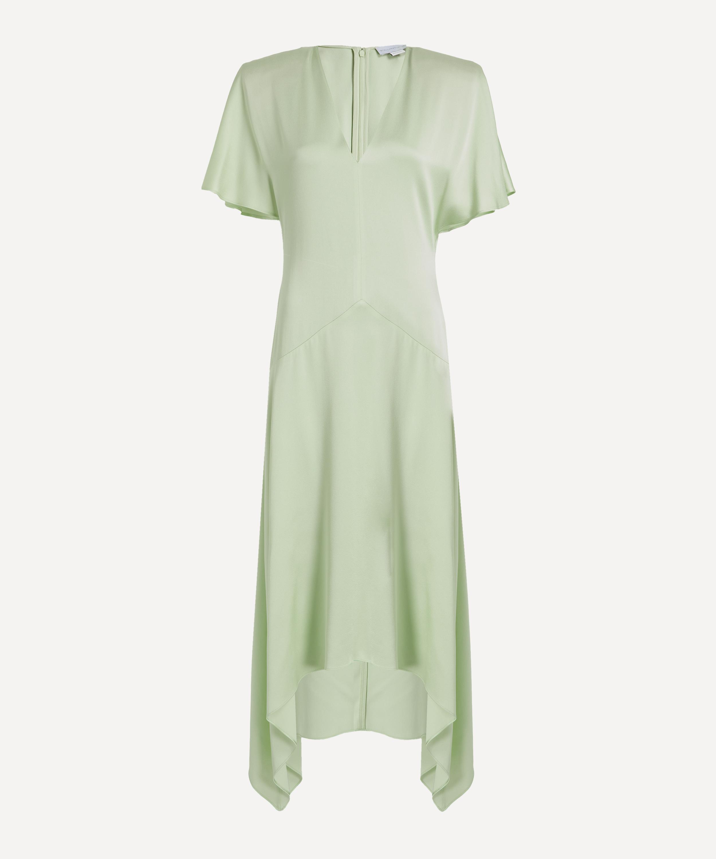 Stella McCartney - Envers Sherbert Green Satin V-Neck Dress