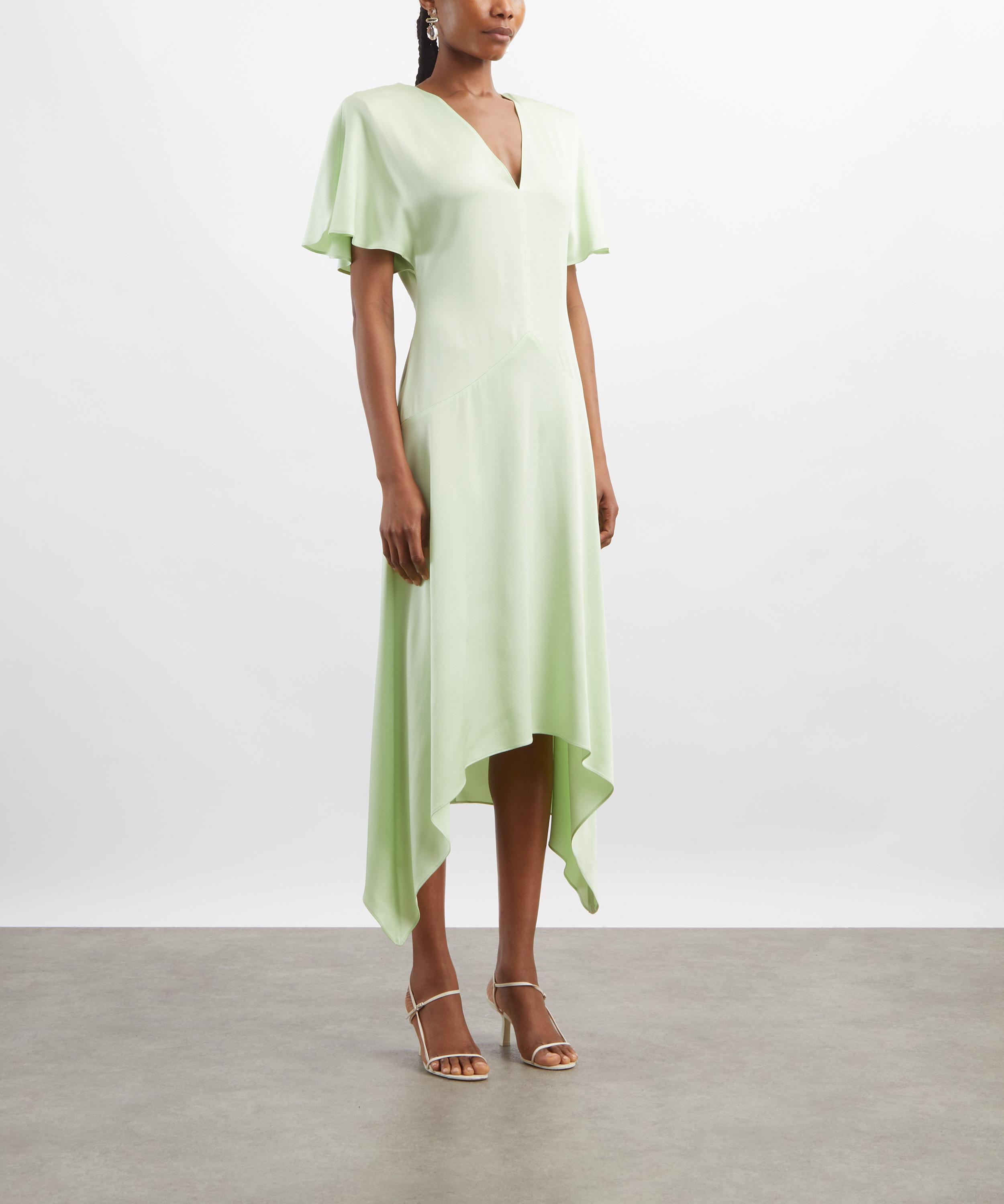 Stella McCartney - Envers Sherbert Green Satin V-Neck Dress image number 2