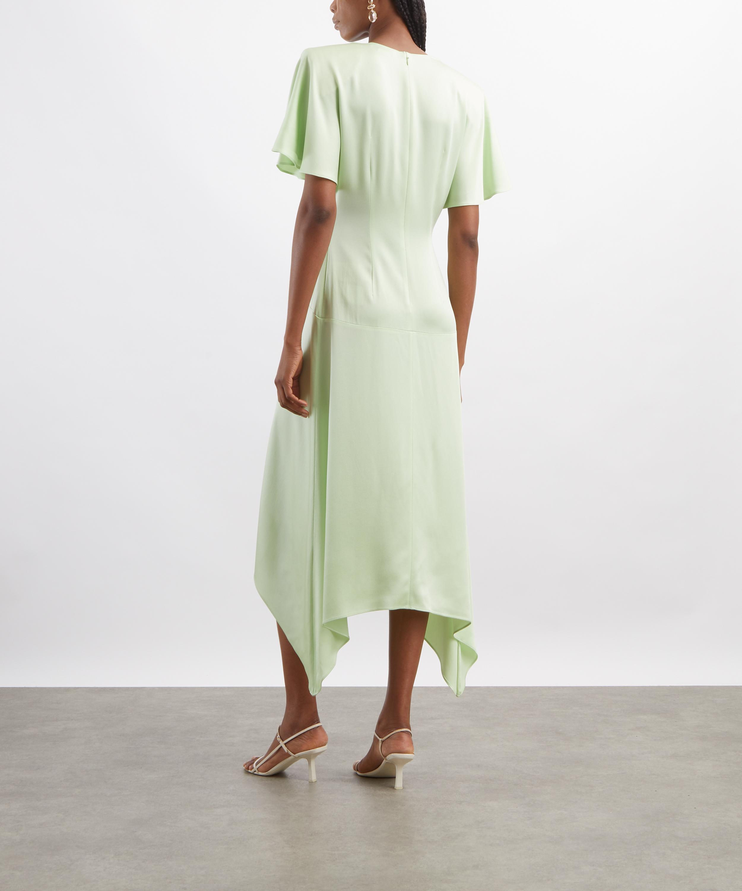 Stella McCartney - Envers Sherbert Green Satin V-Neck Dress image number 3