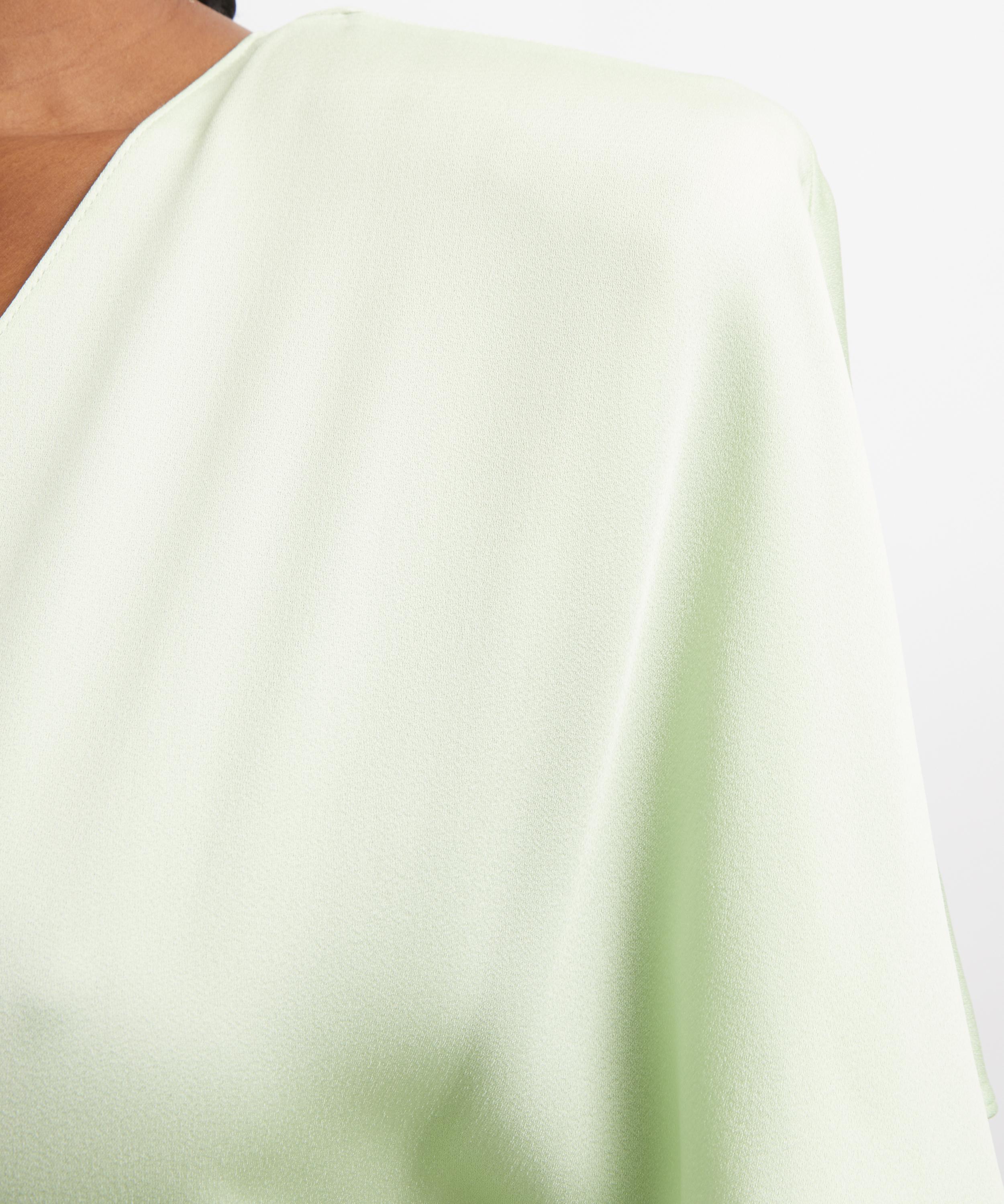 Stella McCartney - Envers Sherbert Green Satin V-Neck Dress image number 4