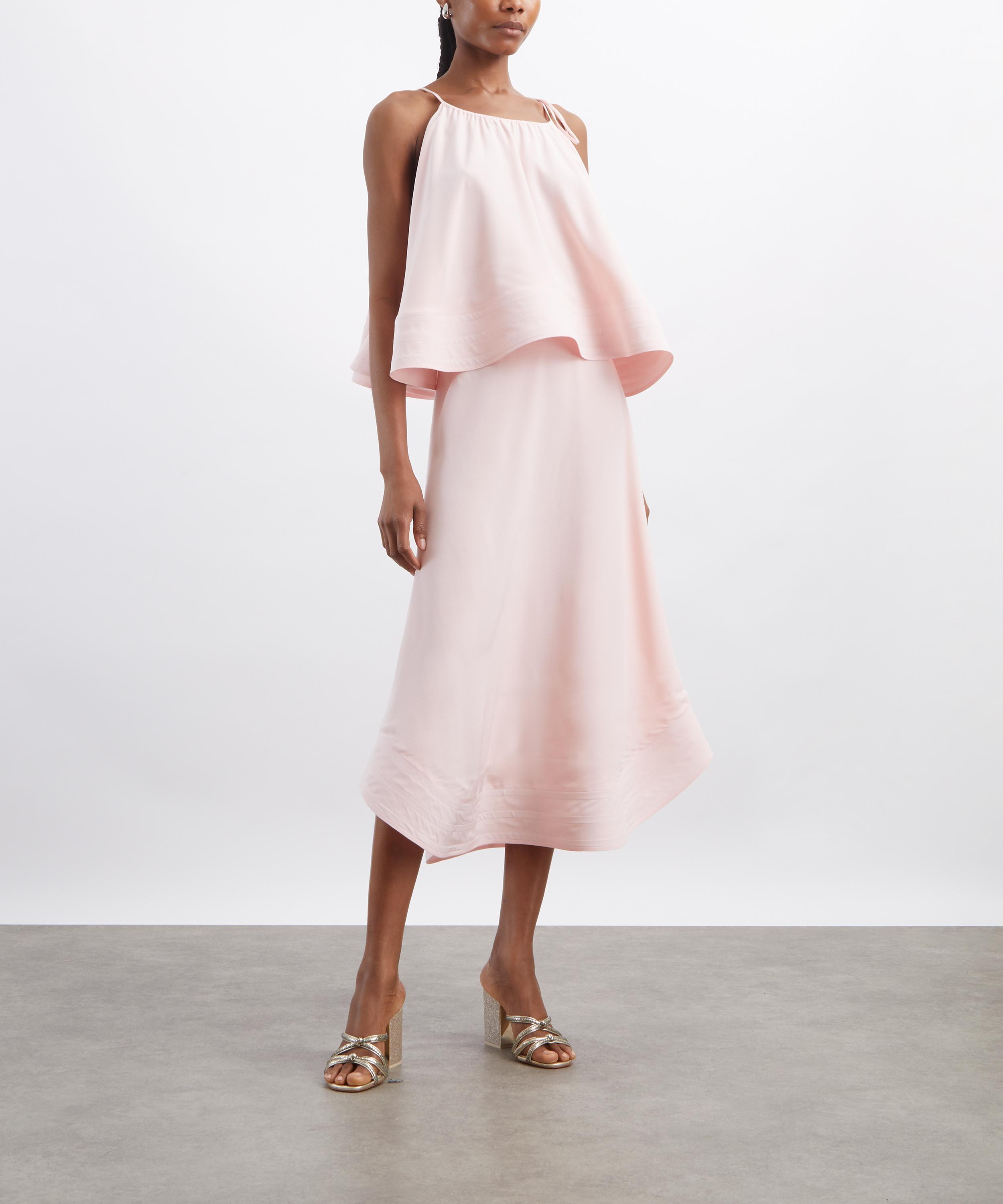 Stella McCartney - Ballet Pink Silk Halterneck Frill Top image number 1