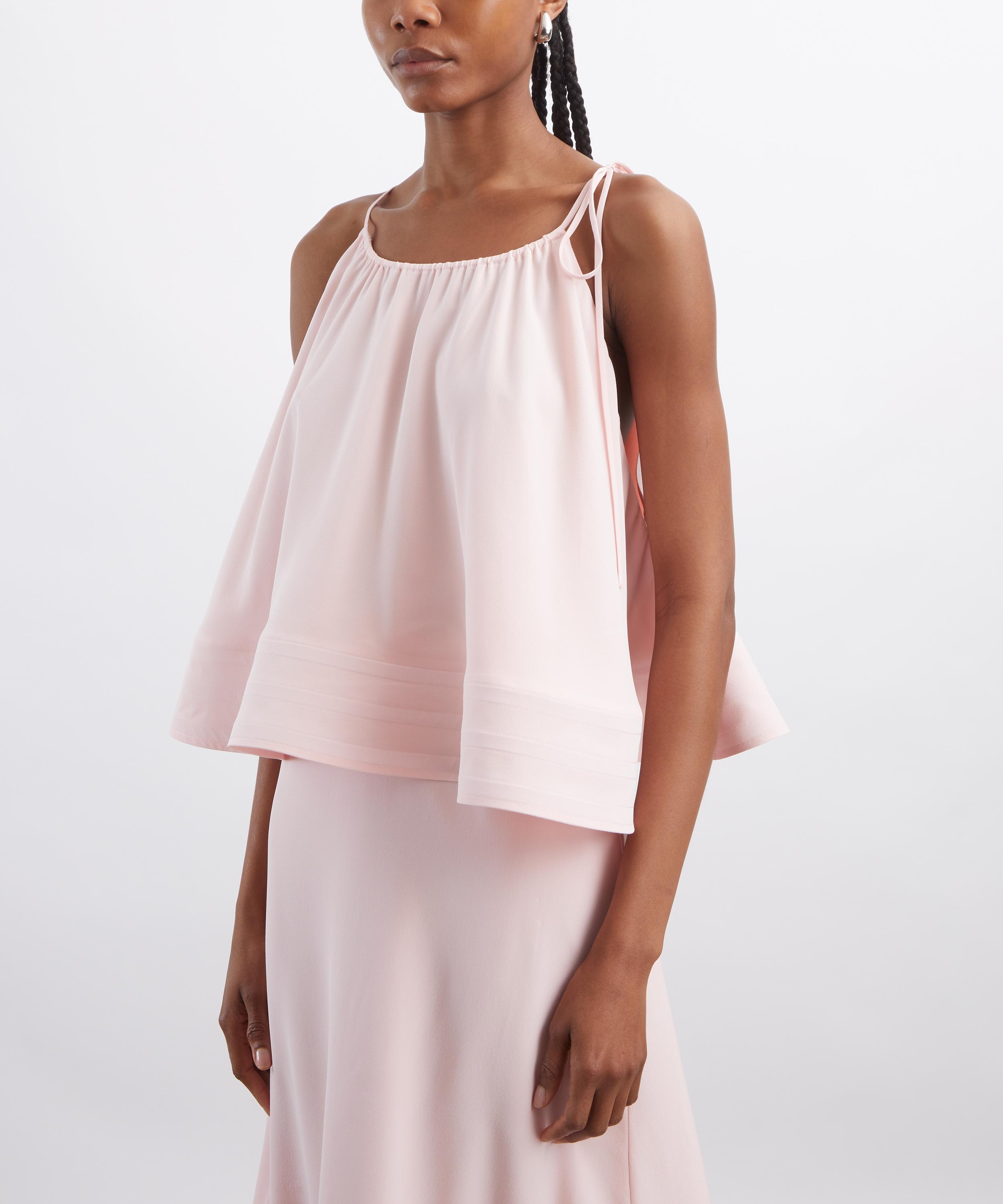 Stella McCartney - Ballet Pink Silk Halterneck Frill Top image number 2