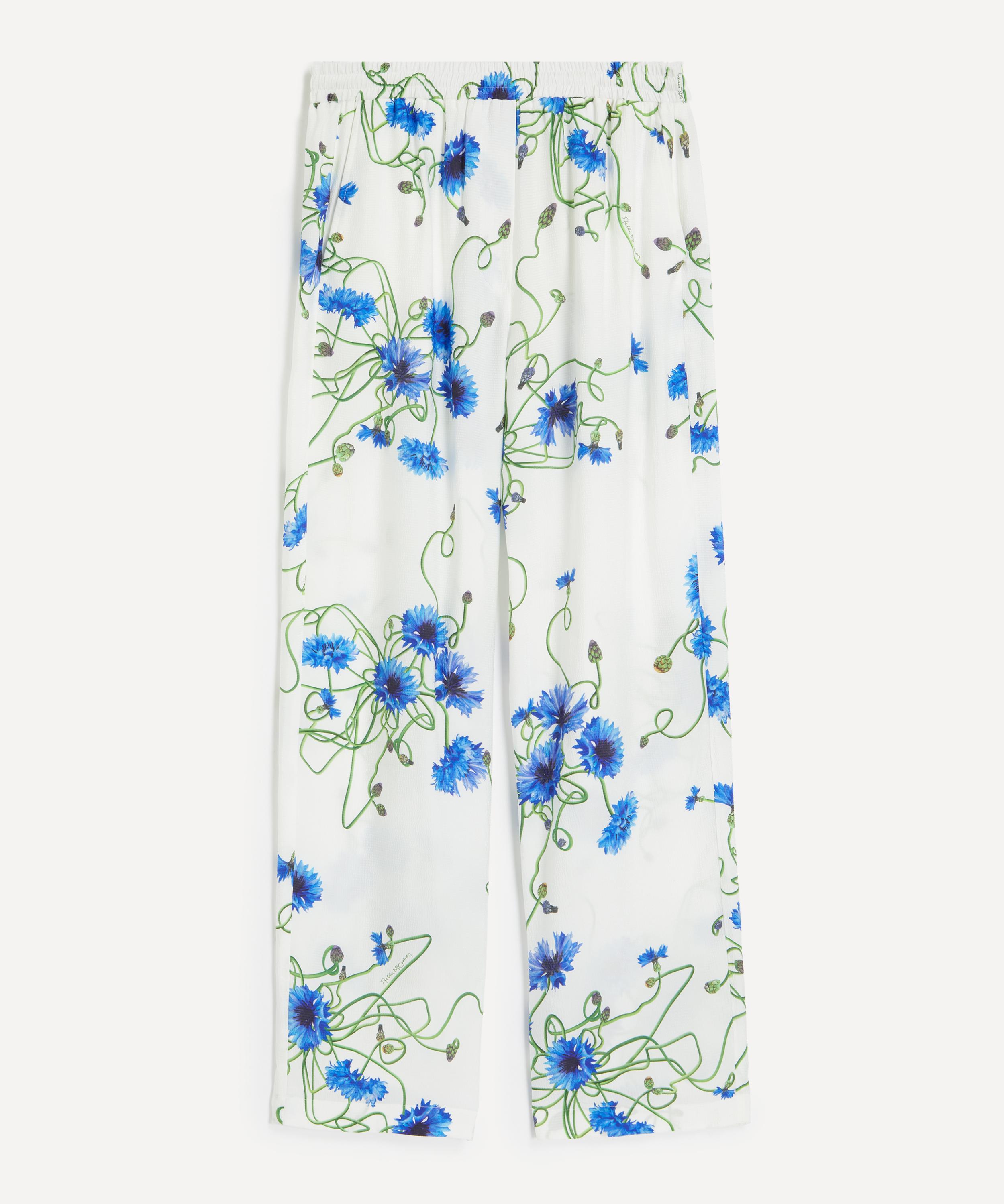 Stella McCartney - Floral Print Hammered Crepe Trousers