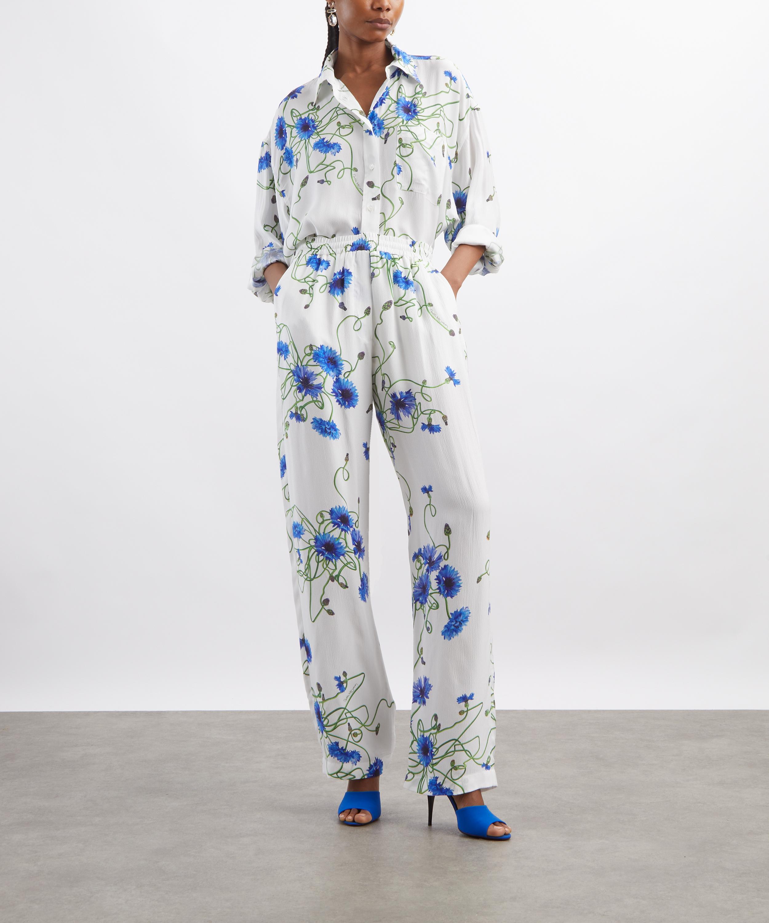 Stella McCartney - Floral Print Hammered Crepe Trousers image number 1