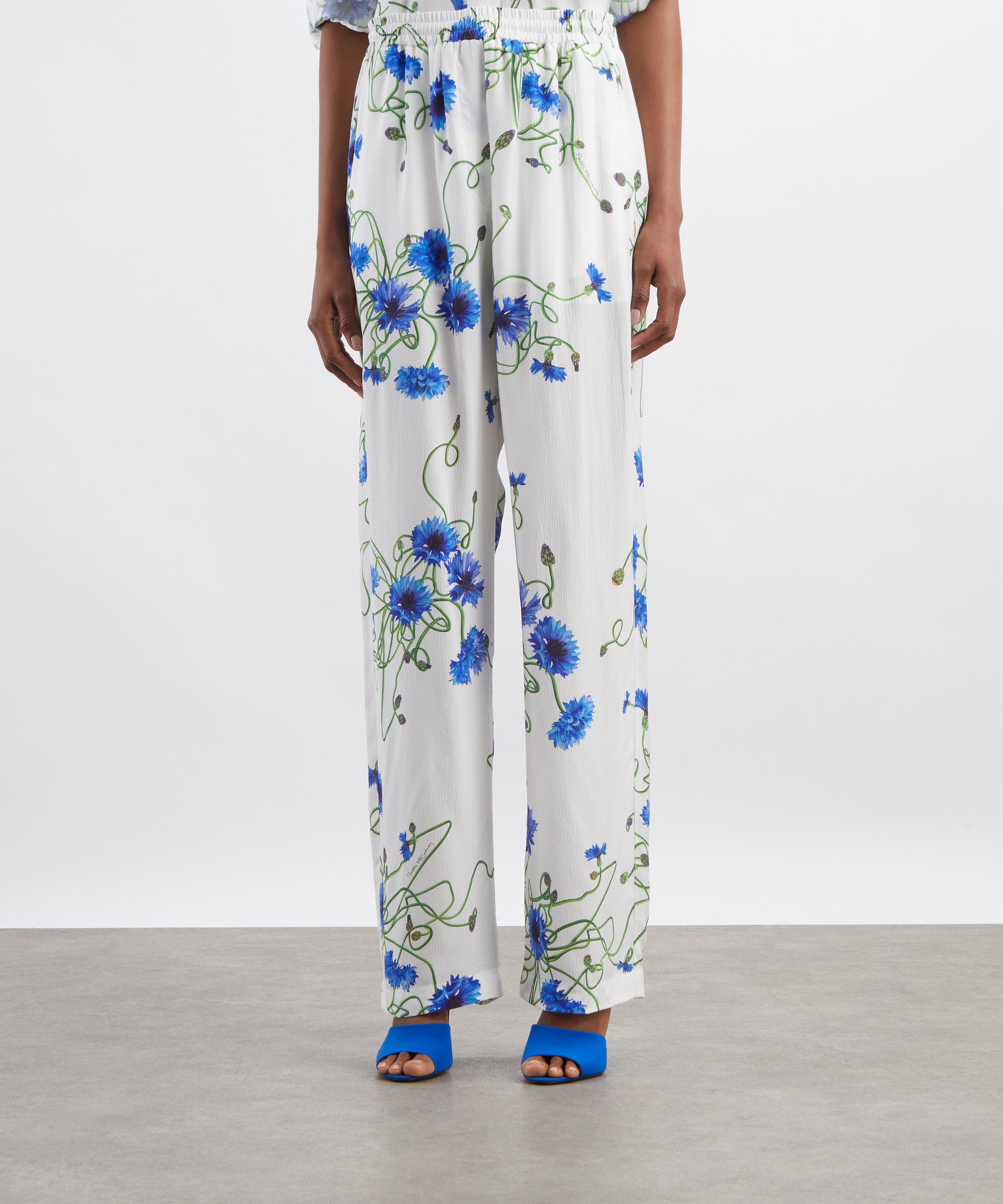 Stella McCartney - Floral Print Hammered Crepe Trousers image number 2