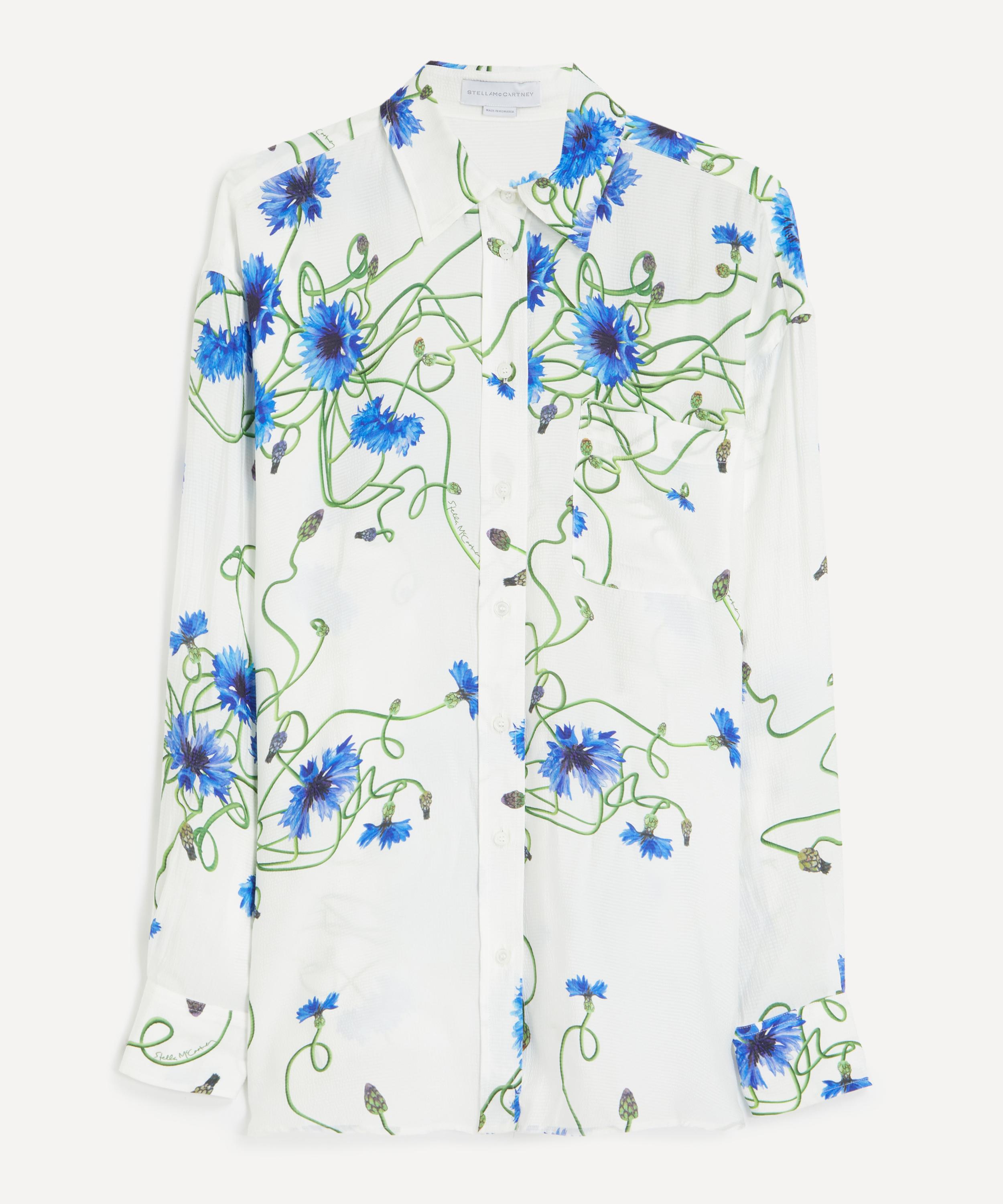 Stella McCartney - Floral Print Hammered Crepe Overshirt