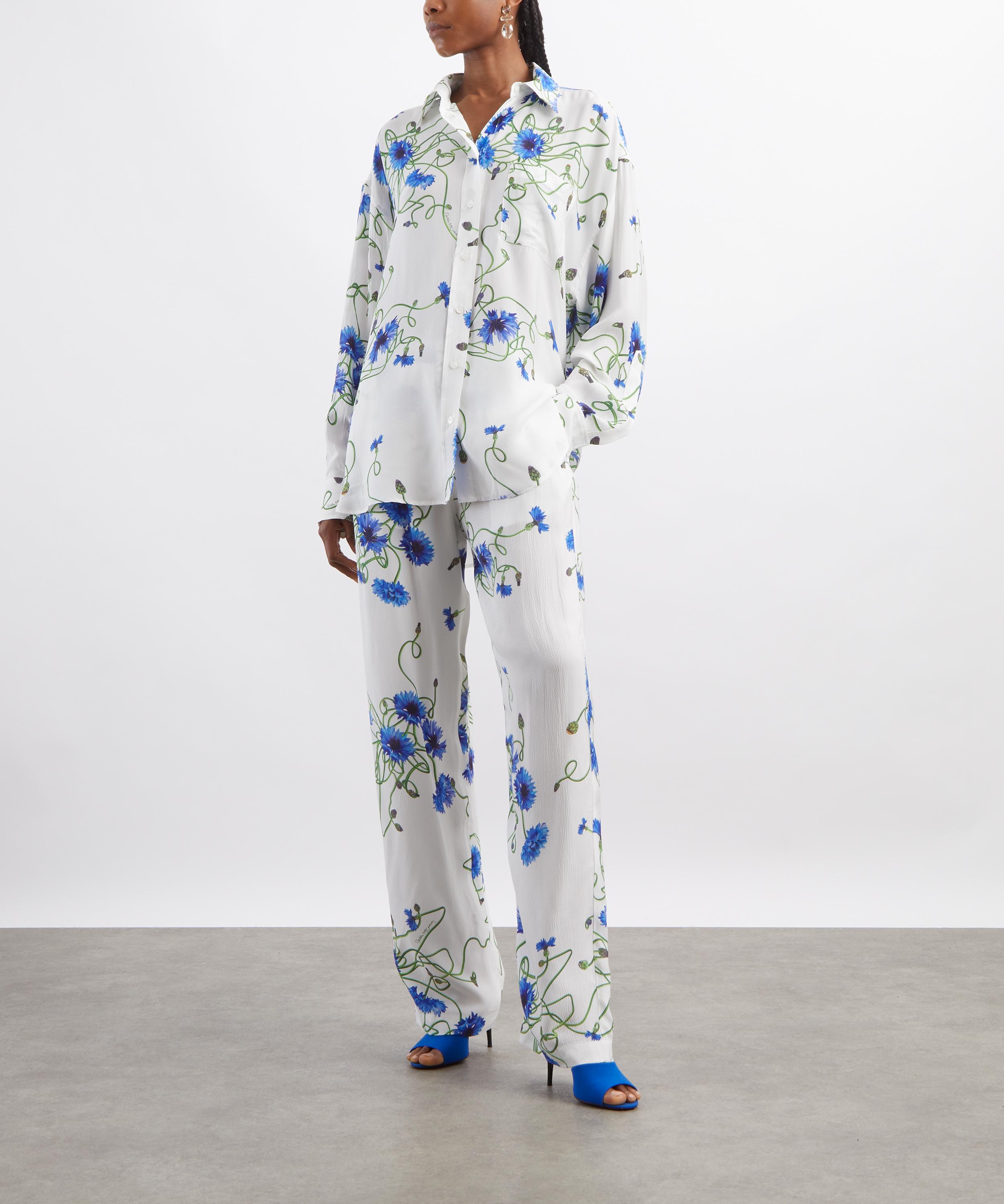 Stella McCartney - Floral Print Hammered Crepe Overshirt image number 1